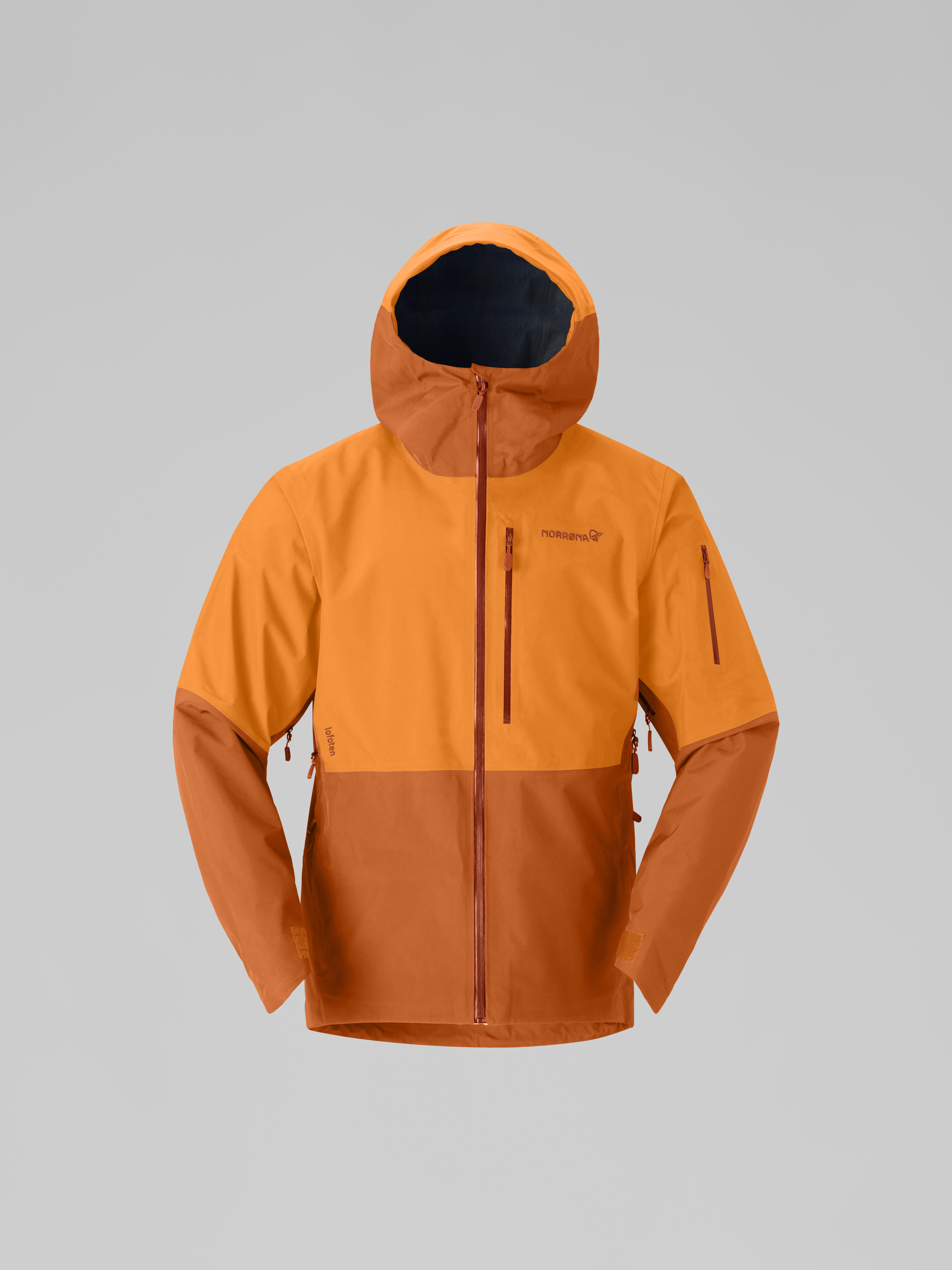 Packshot front image of lofoten Gore-Tex Jacket Gold Flame