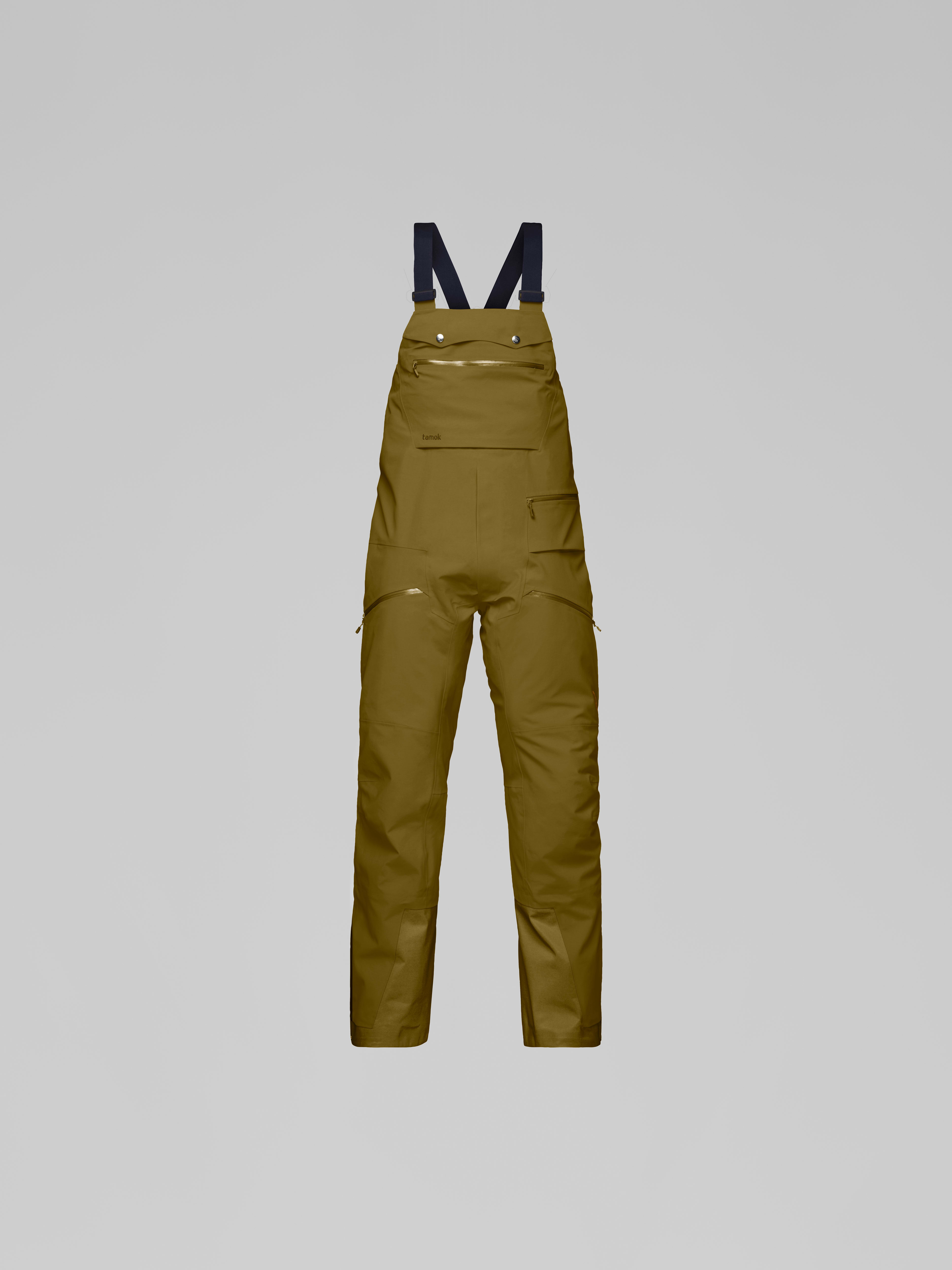 Packshot front image of tamok Gore-Tex Performance Shell Bibs Dark Olive