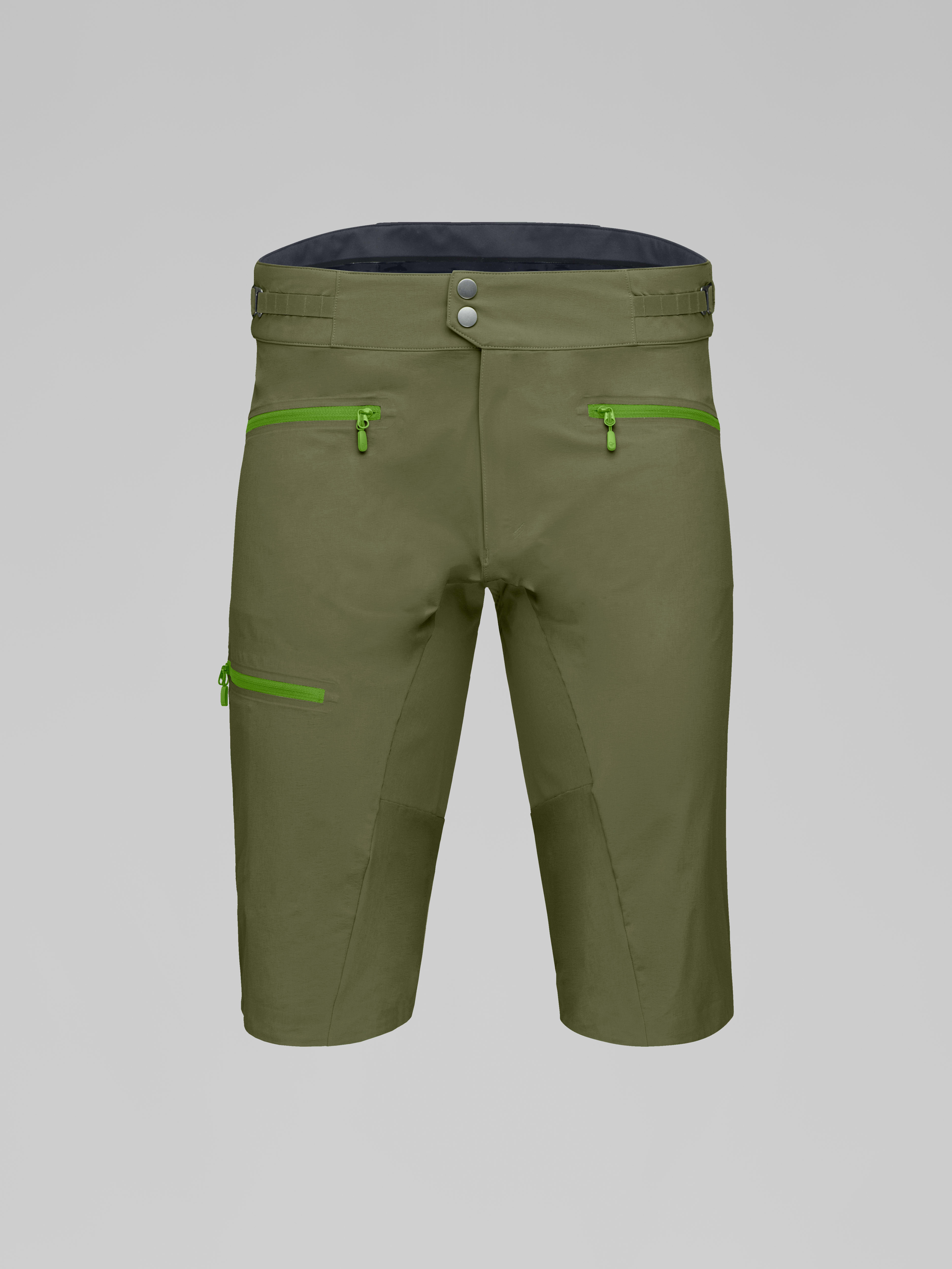 Packshot front image of fjora flex1 mid weight Shorts Olive Night/Norrona Green
