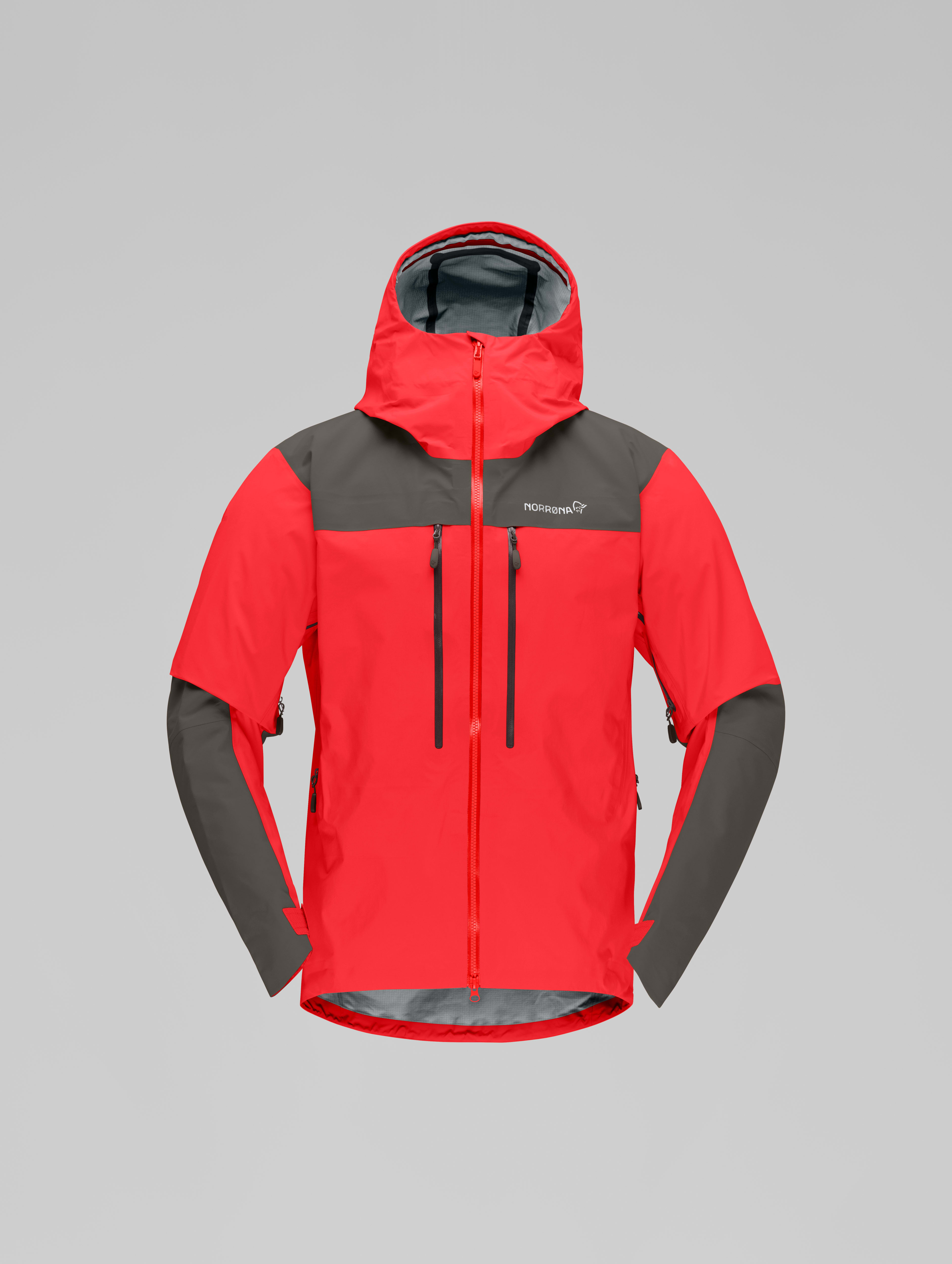 Packshot front image of trollveggen Gore-Tex Pro light Jacket Flame Scarlet