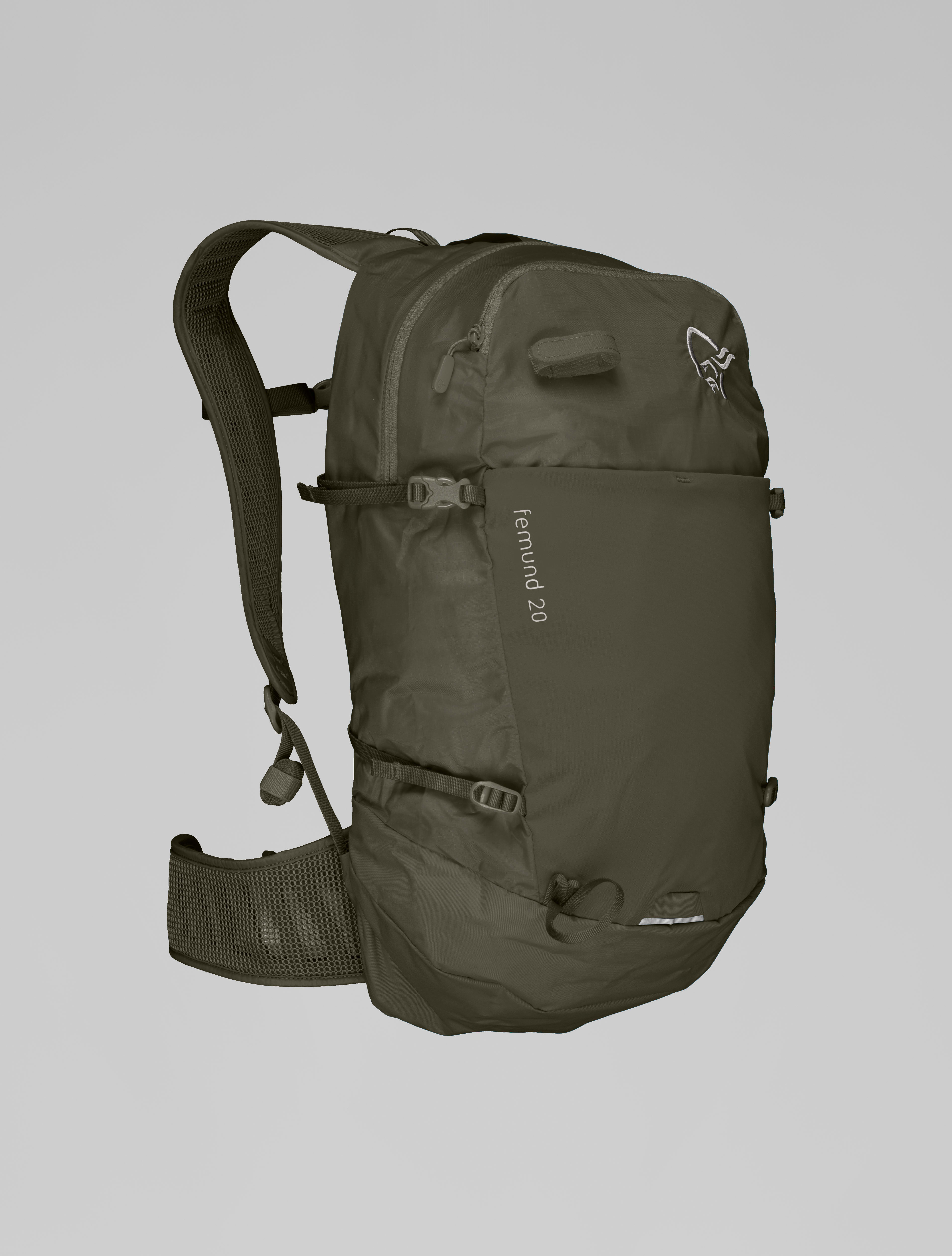 Packshot back image of femund econyl70 20L Pack Olive Night