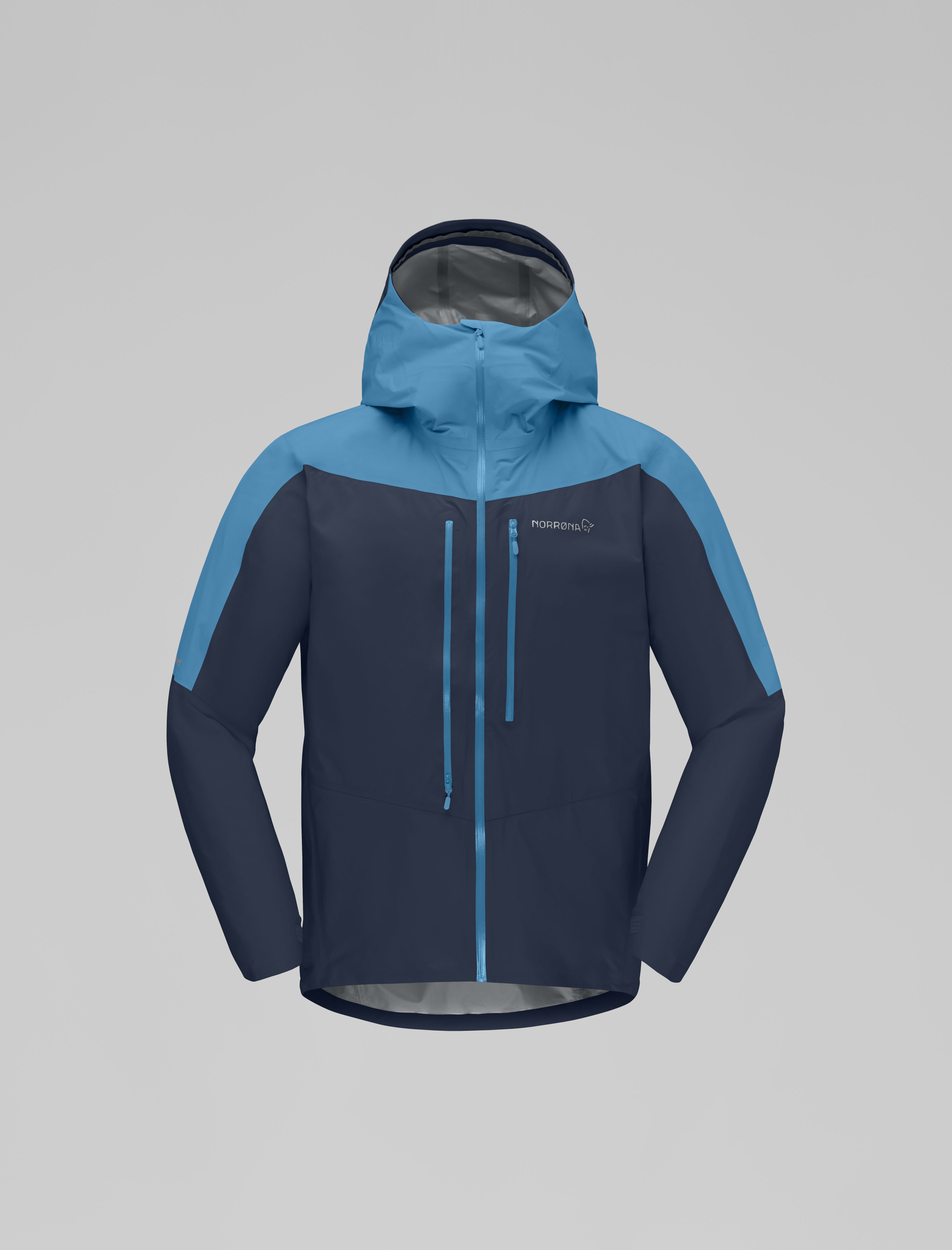 Packshot front image of falketind Gore-Tex Paclite Jacket Hawaiian Surf/Indigo Night