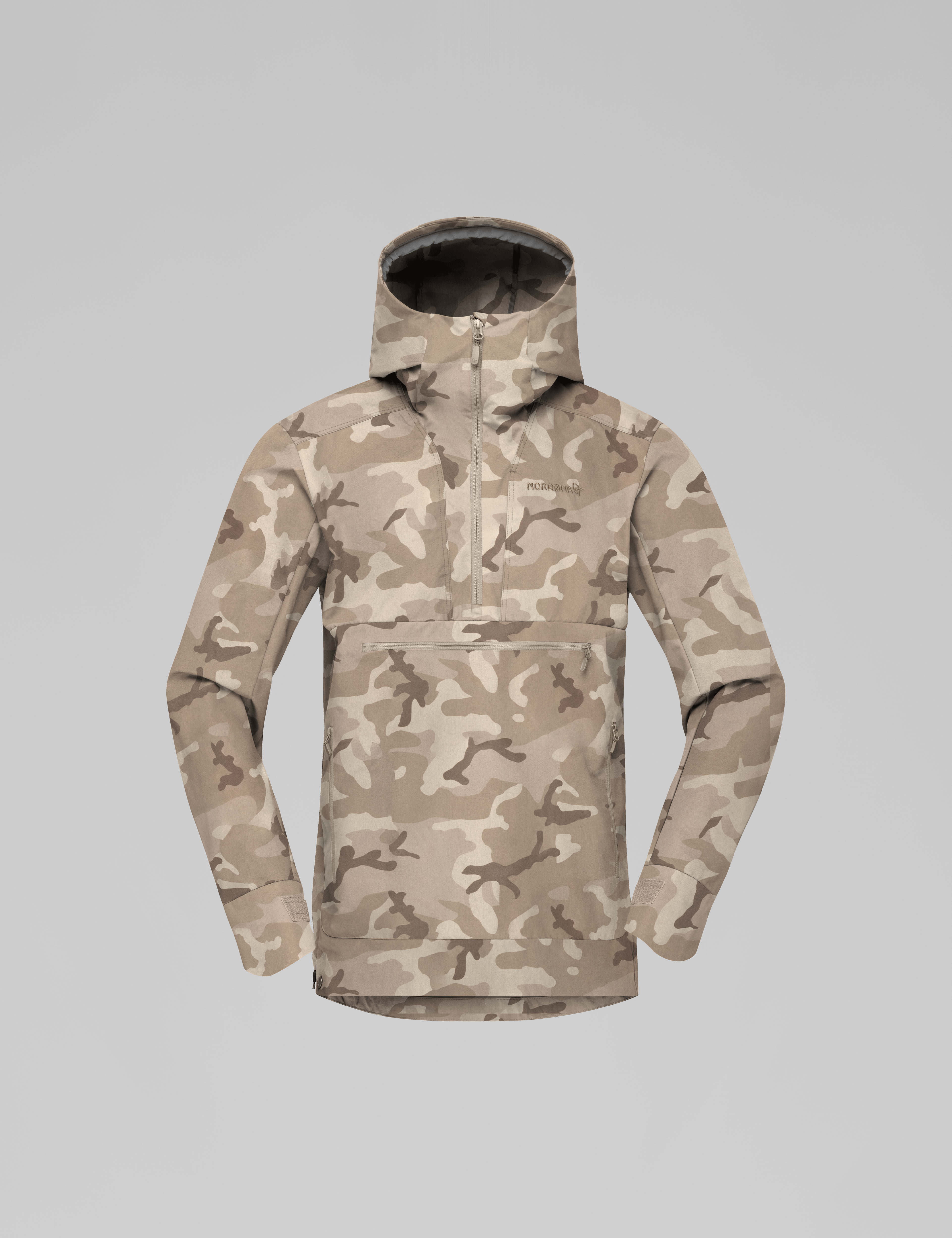 Packshot front image of femund cotton Anorak Beige Camo