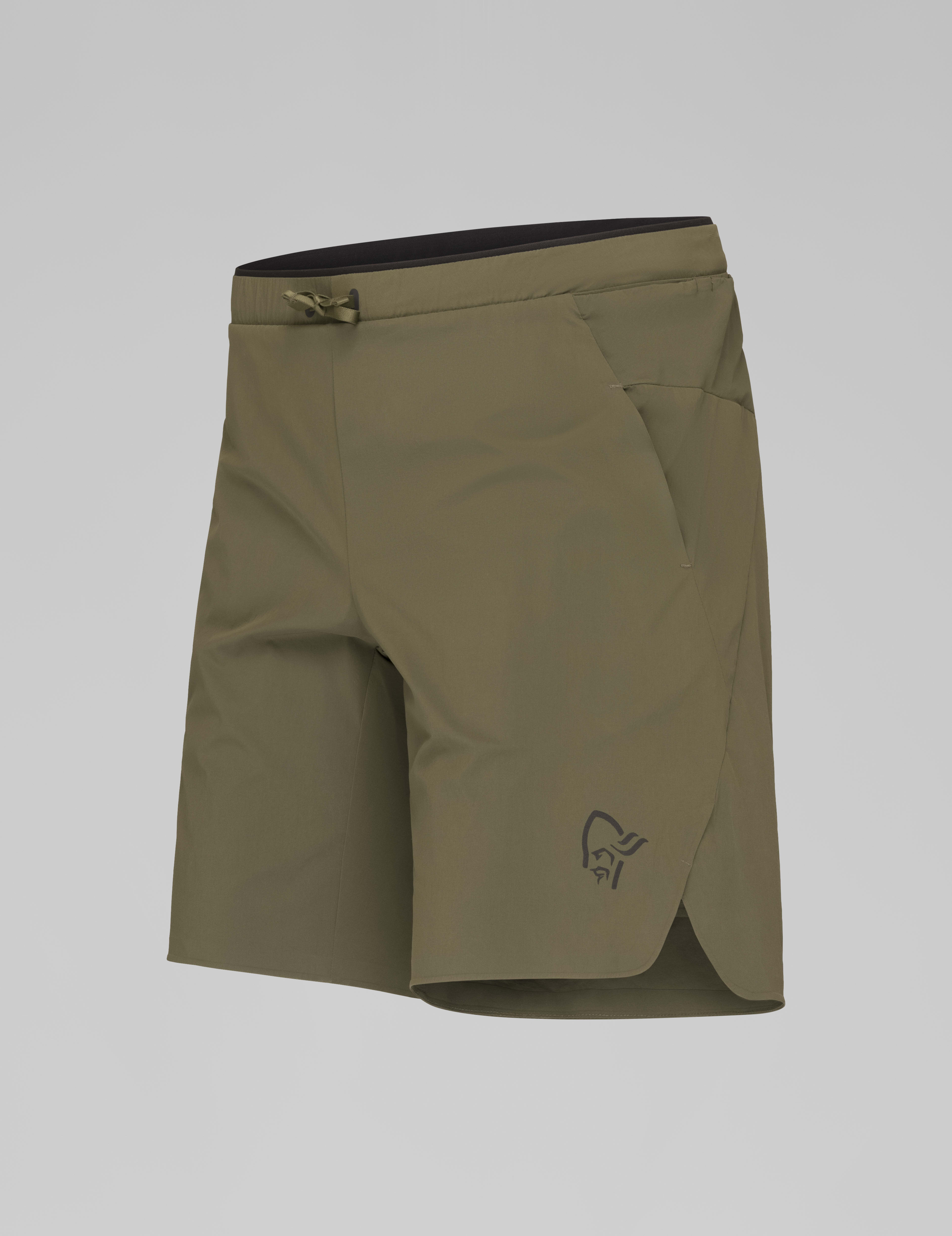 Packshot front left image of senja flex1 9" Shorts Olive Night