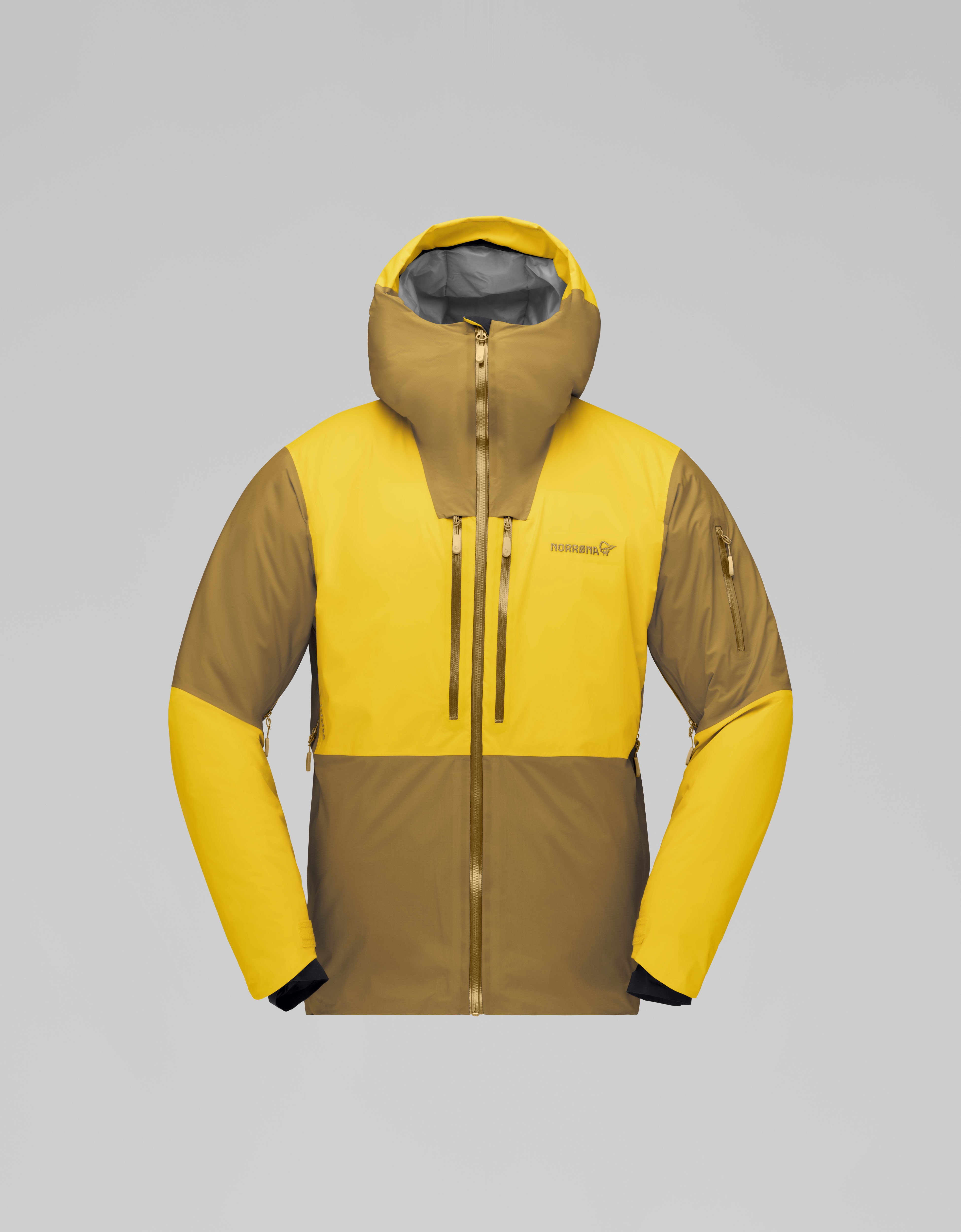 Packshot front image of lofoten Gore-Tex thermo80 Jacket Camelflage