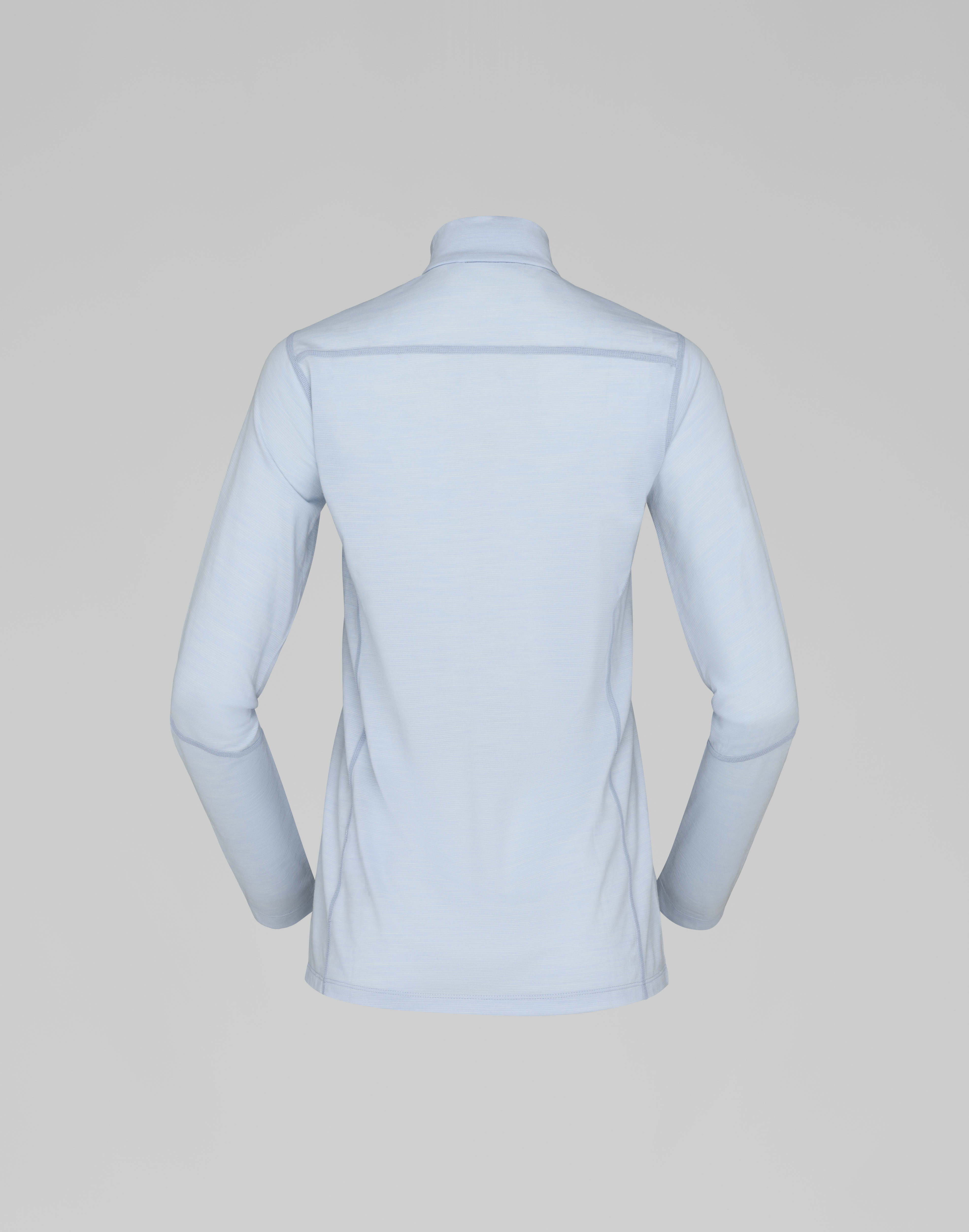 Packshot back image of falketind equaliserUll Zip Neck Cashmere Blue