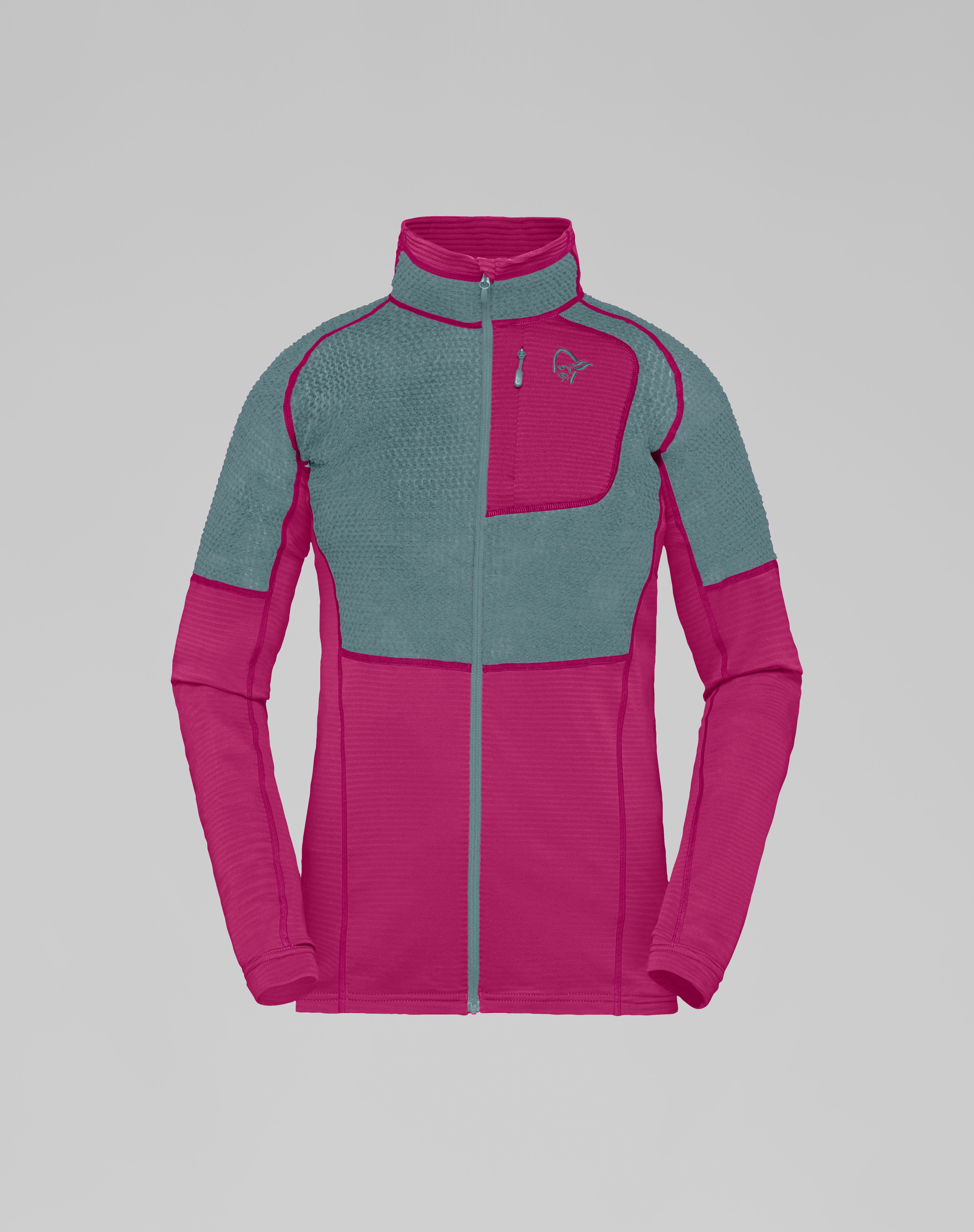 Packshot front image of lyngen Alpha90 Jacket Festival Fuchsia