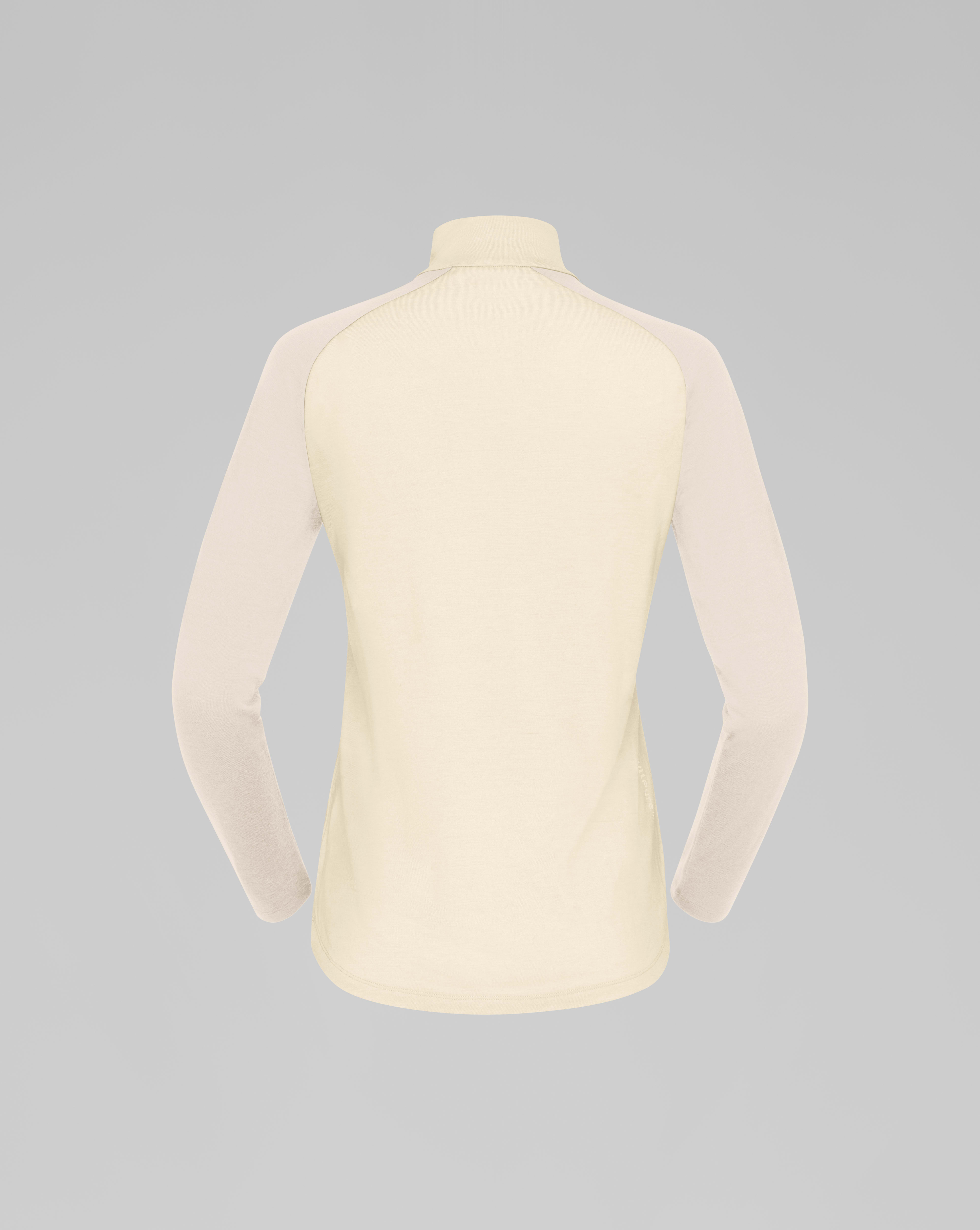 Packshot back image of femund pureUll Zip Neck Whisper White