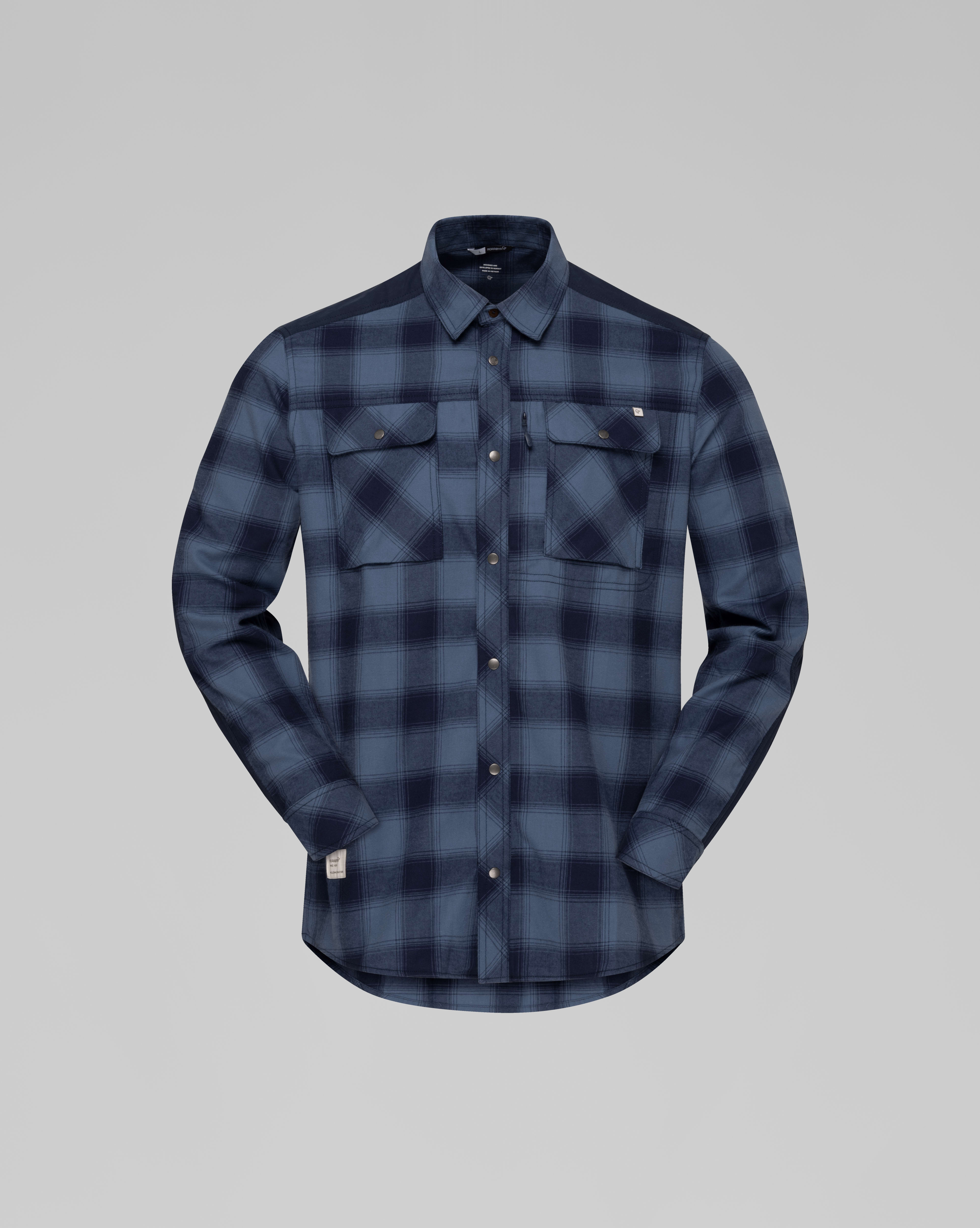 Packshot front image of femund flannel Shirt Navy Blazer