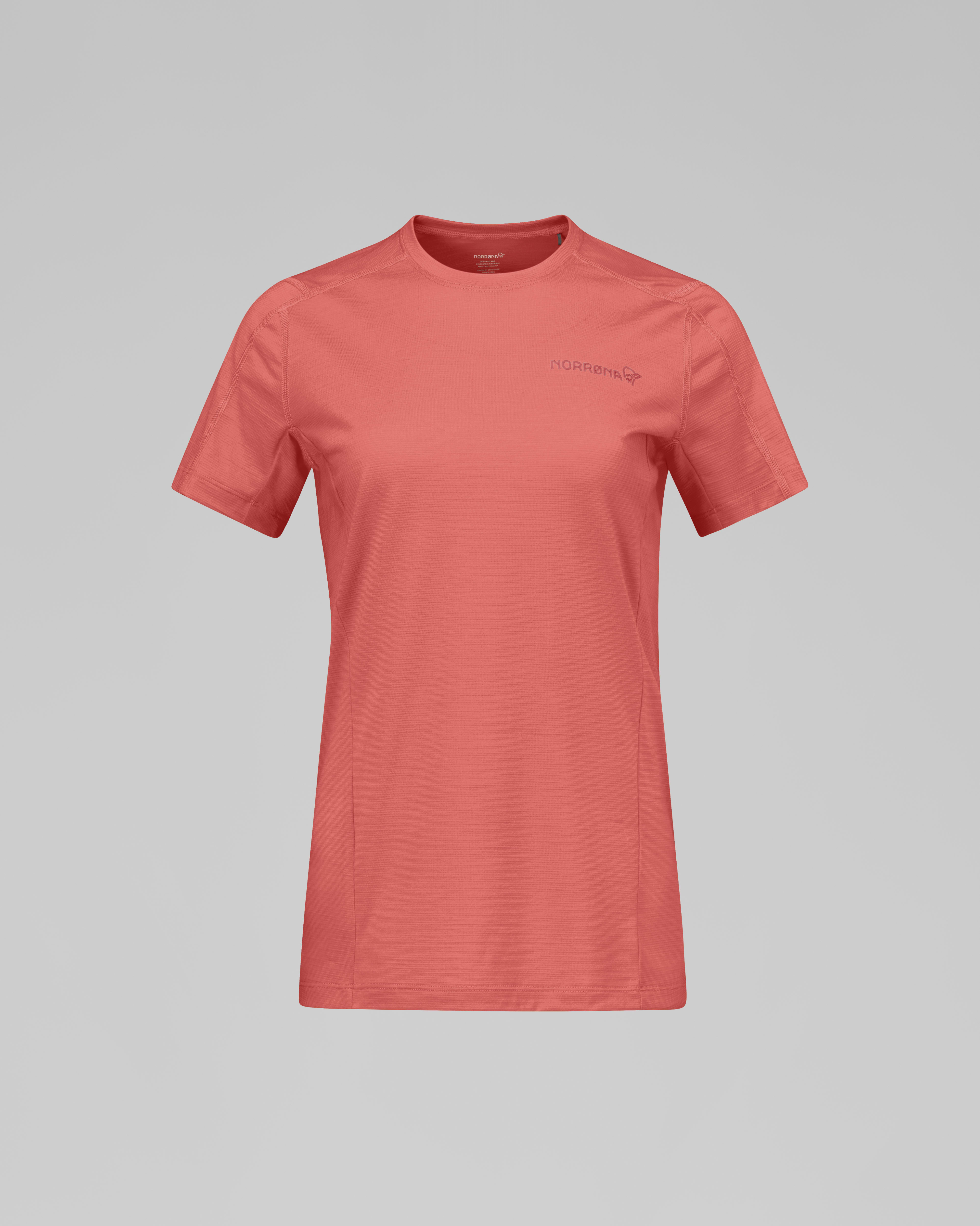 Packshot front image of falketind equaliserUll T-shirt Deep Sea Coral