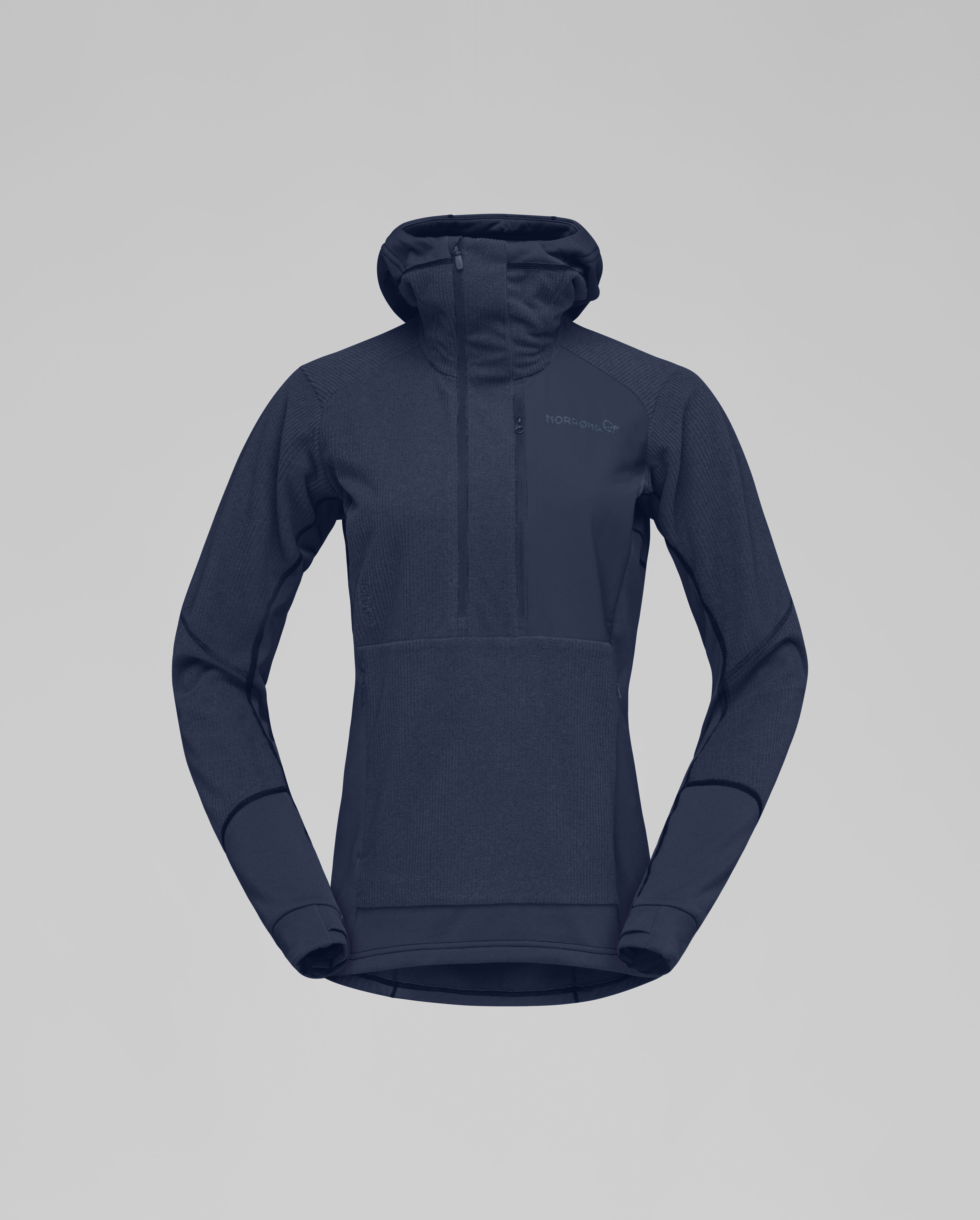 Packshot front image of lofoten Thermal Pro Hood Indigo Night