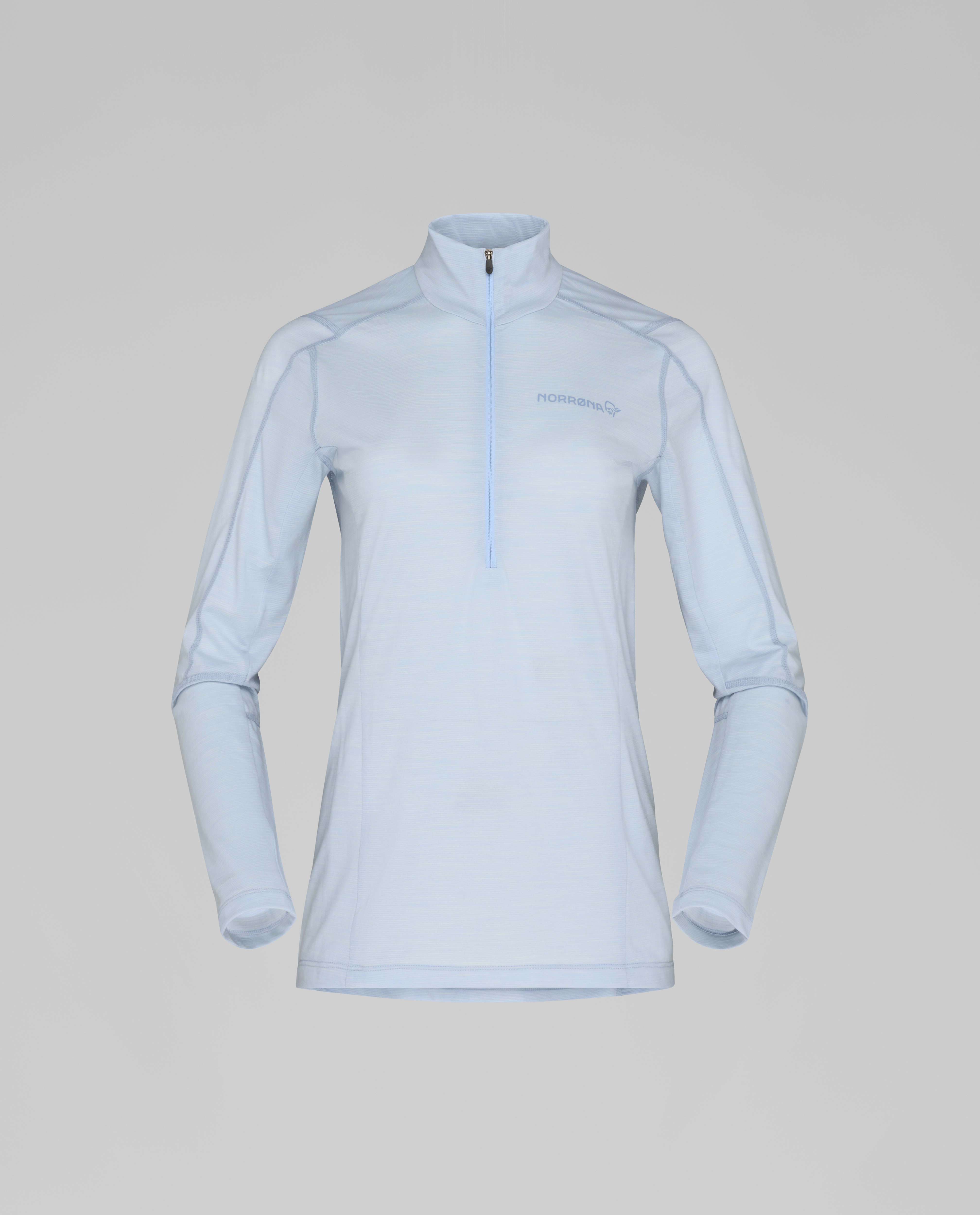 Packshot front image of falketind equaliserUll Zip Neck Cashmere Blue