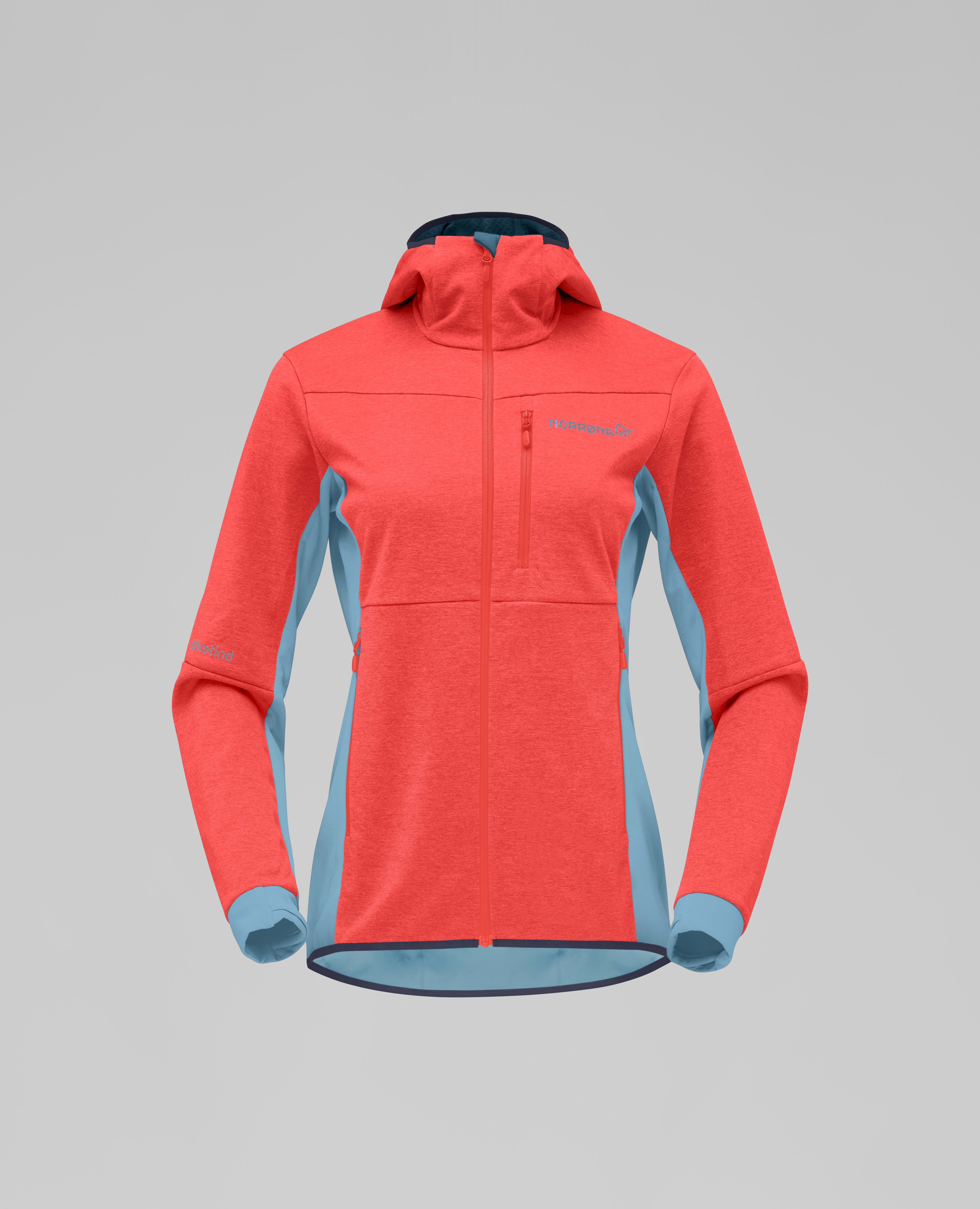 Packshot front image of falketind warm2 Octa Hood Arednalin Red