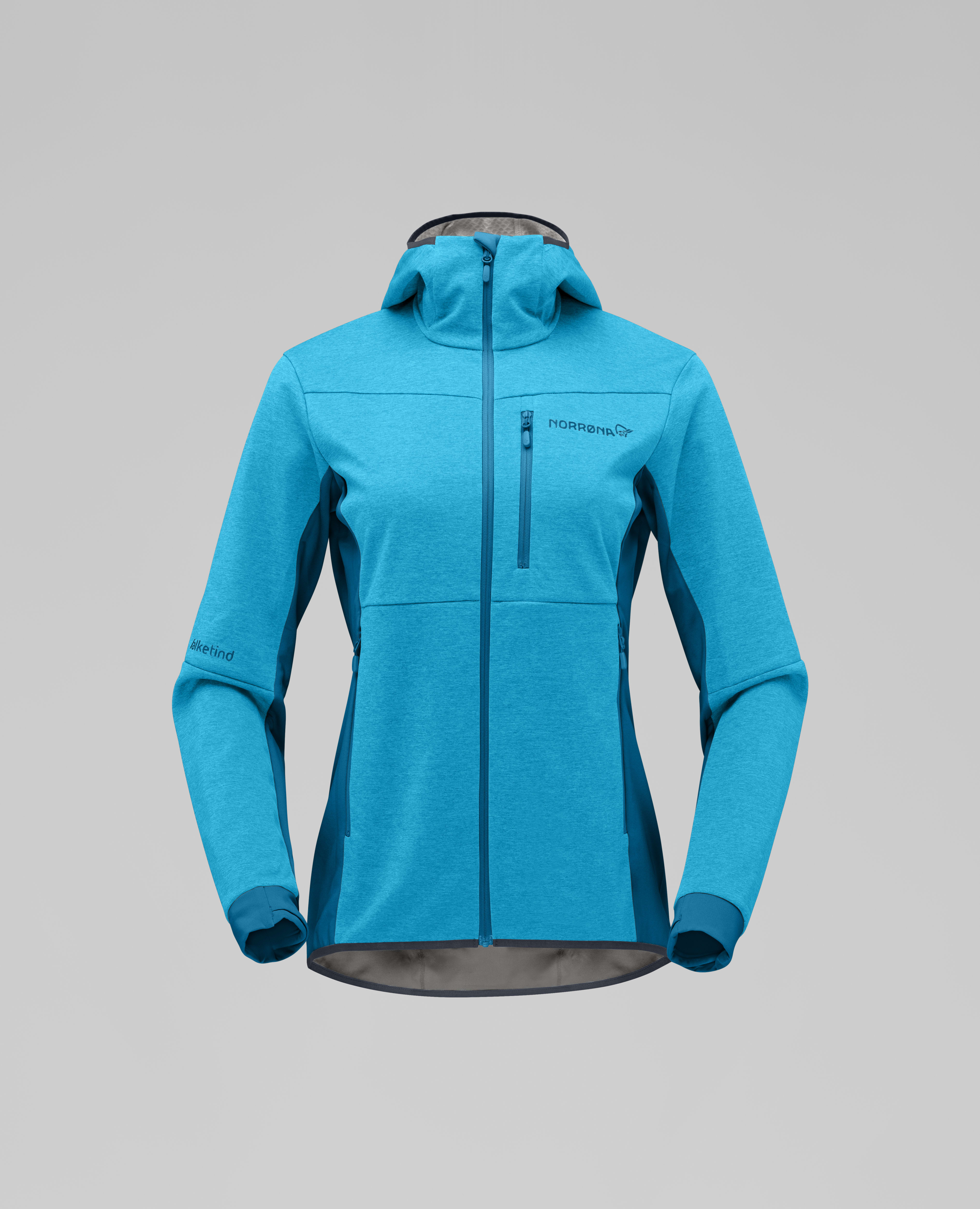 Packshot front image of falketind warm2 Octa Hood Aquarius/Mykonos Blue