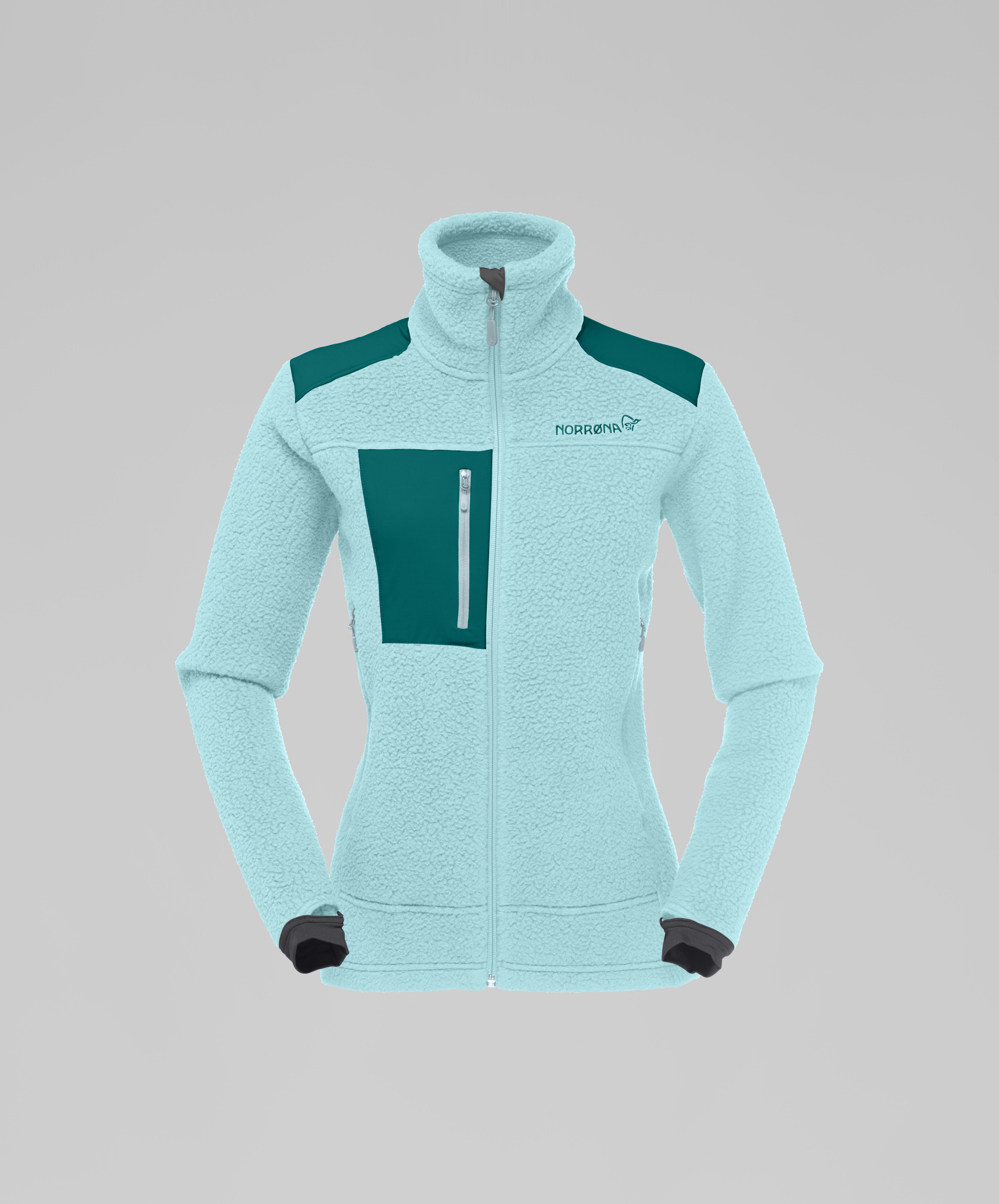 Packshot front image of trollveggen Thermal Pro Jacket Clear water