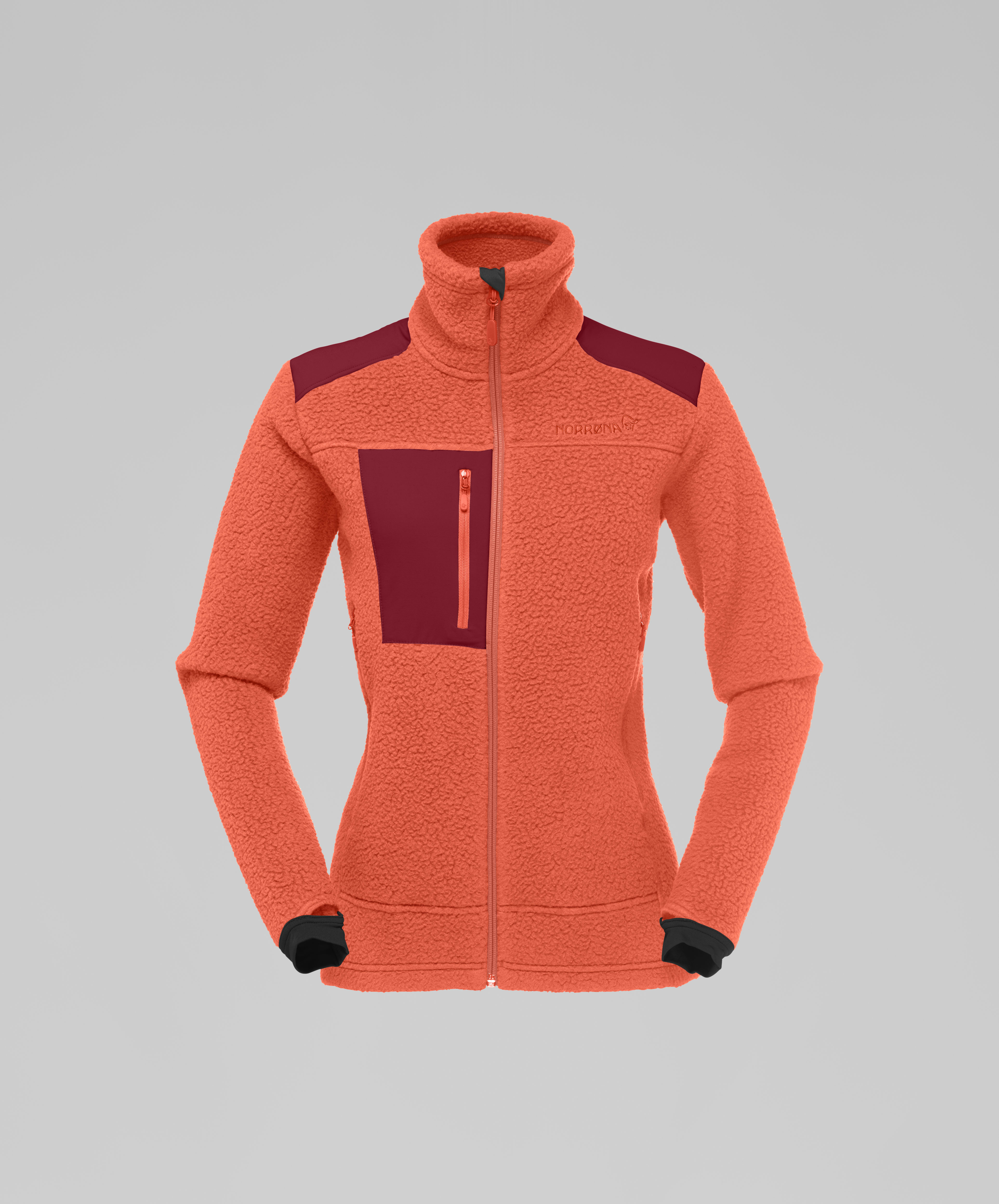 Packshot front image of trollveggen Thermal Pro Jacket Orange Alert