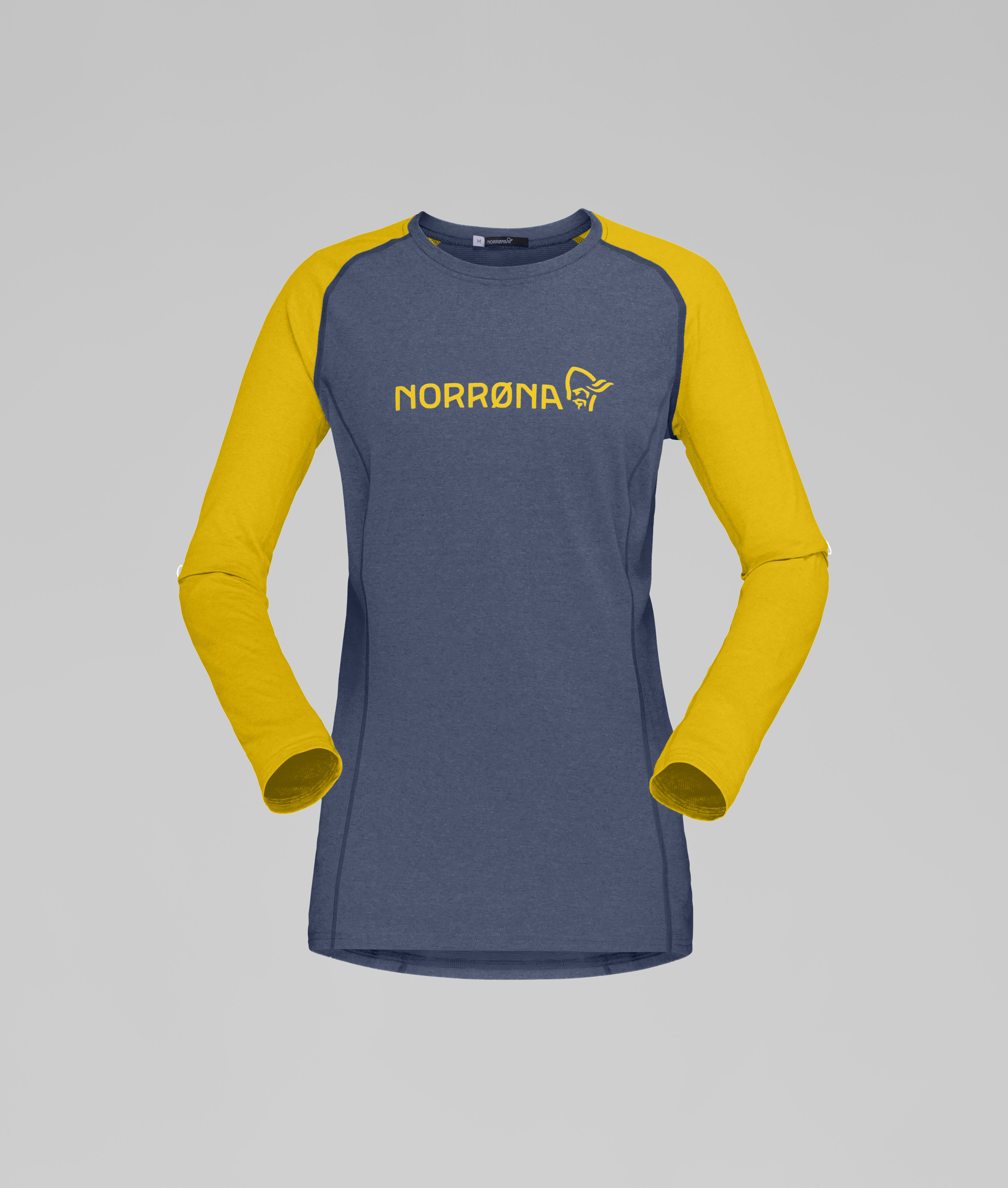 Packshot front image of fjora equaliser lightweight Long sleeve Sulphur/Vintage Indigo