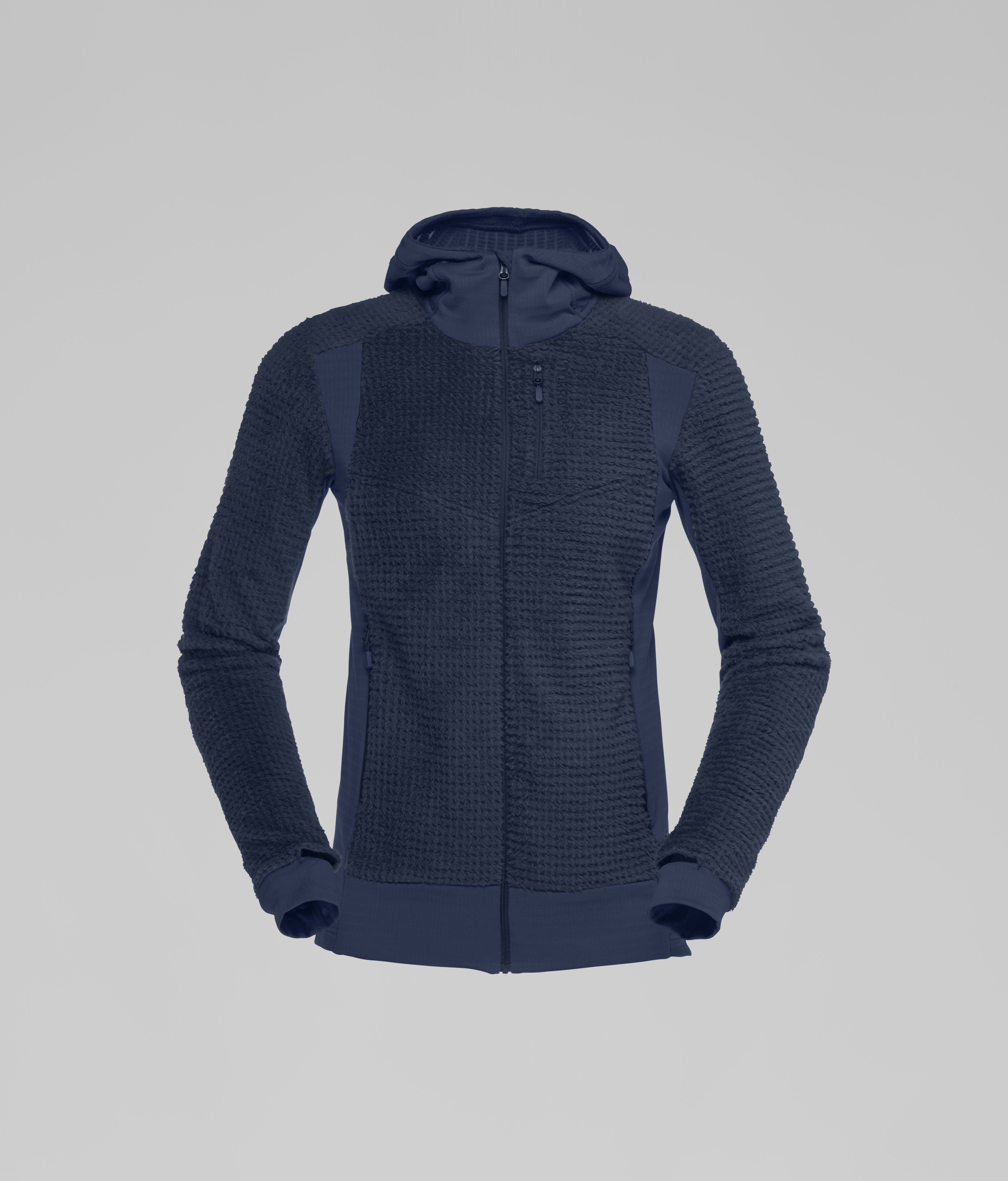 Packshot front image of falketind Alpha120 Zip Hood Indigo Night