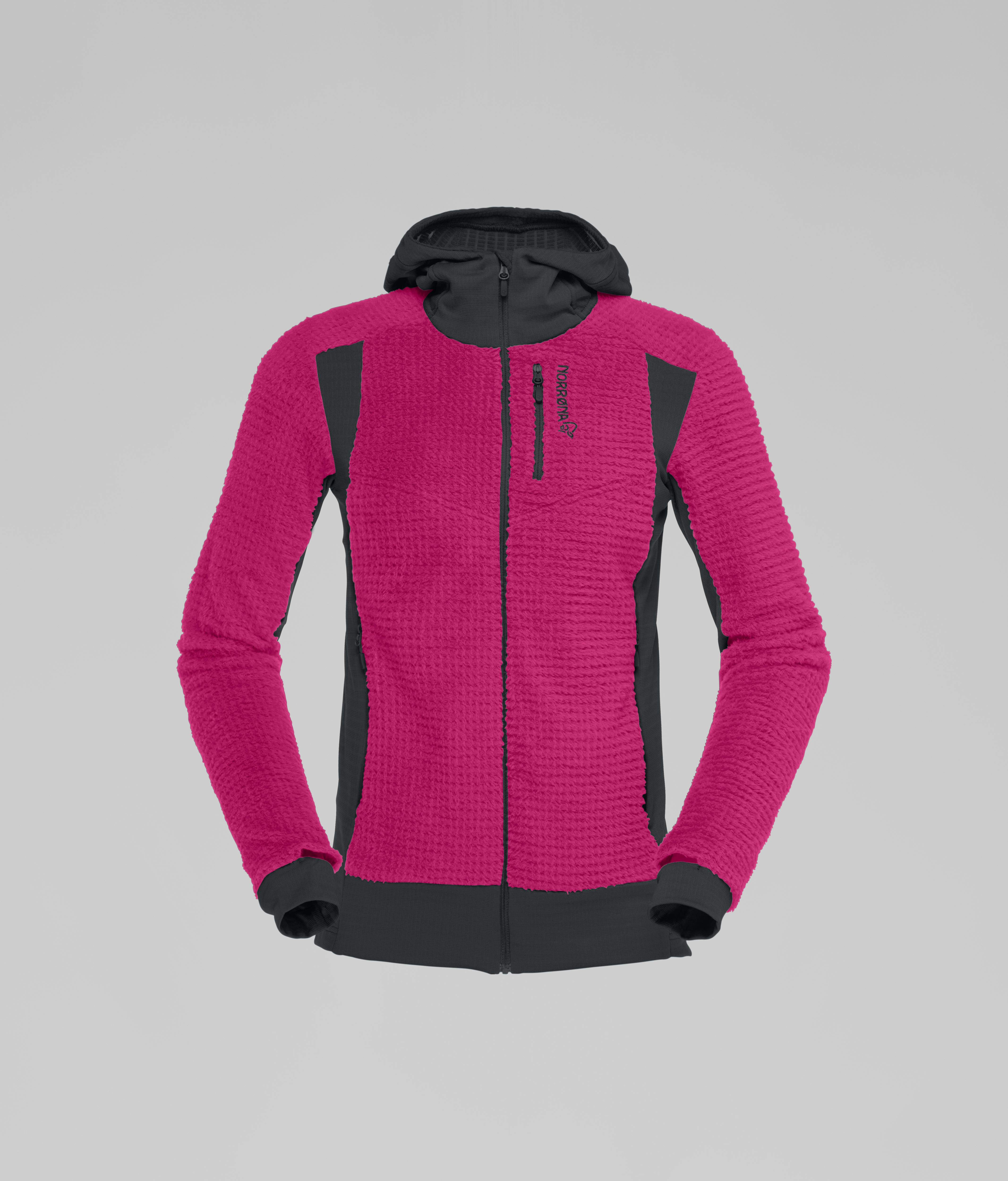Packshot front image of falketind Alpha120 Zip Hood Festival Fuchsia
