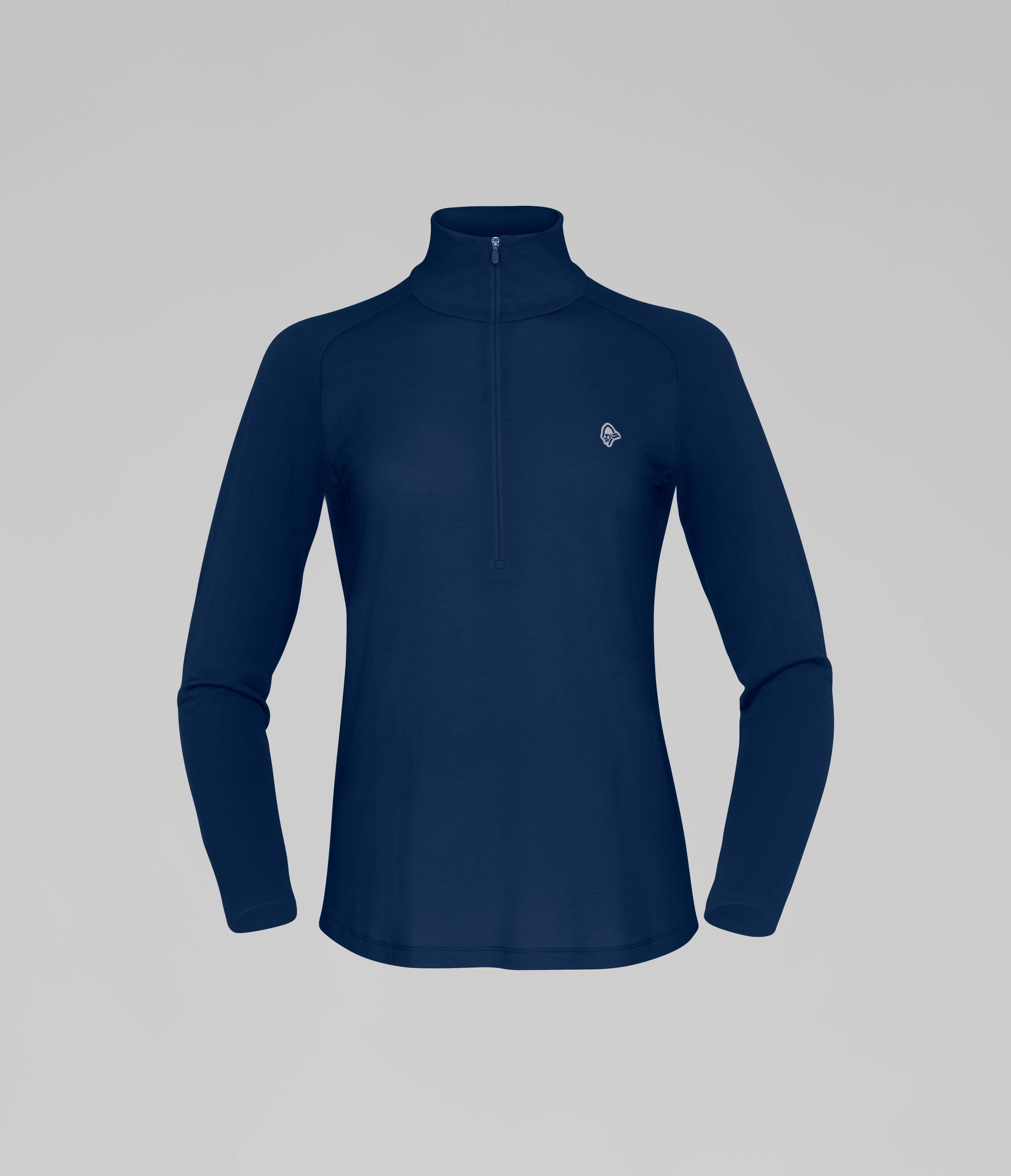 Packshot front image of femund pureUll Zip Neck Indigo Night Blue
