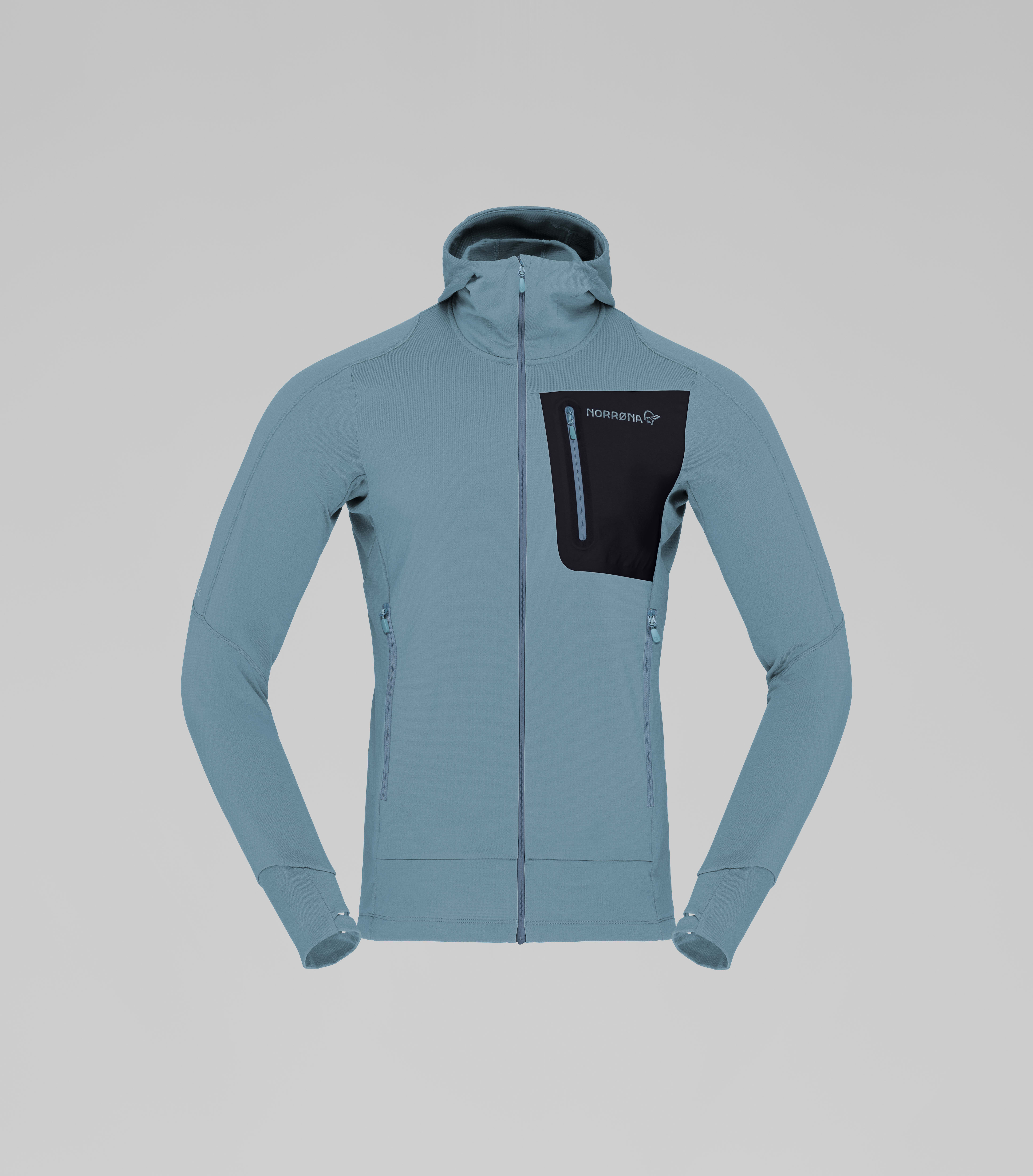 Packshot front image of falketind Power Grid Zip Hood Trooper
