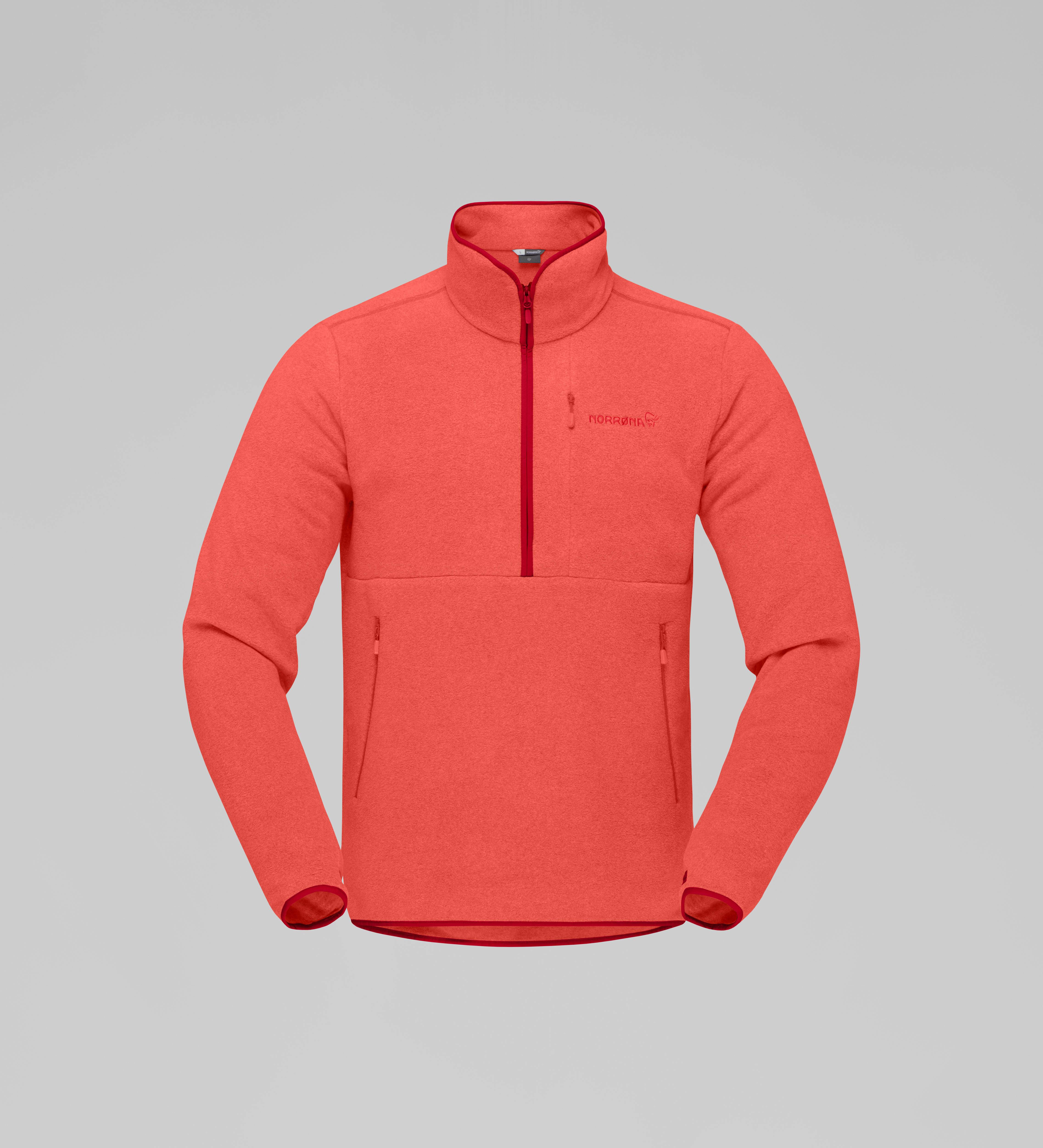 Packshot front image of femund warm2 Zip Neck Paprika red