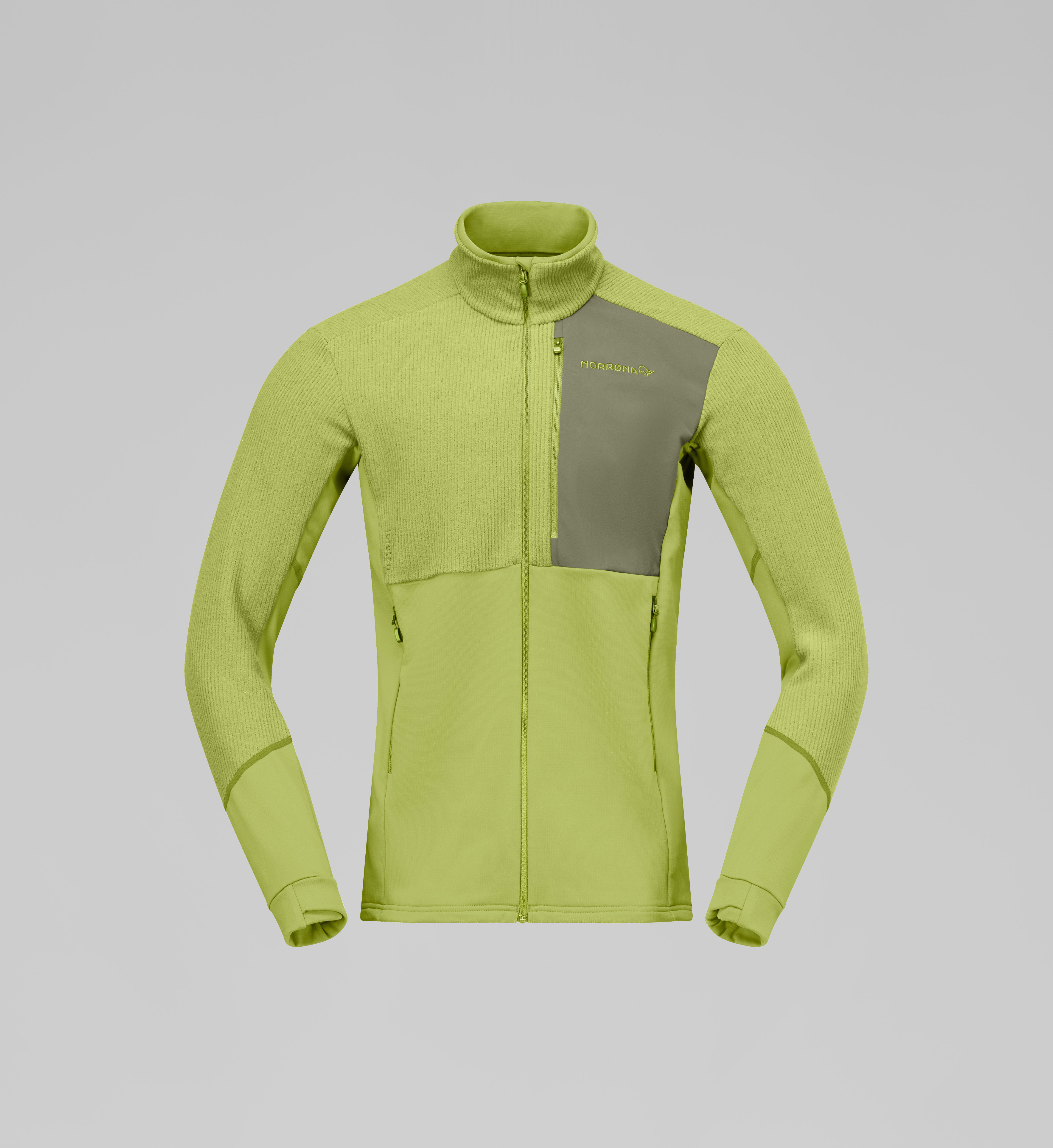 Packshot front image of lofoten warm2 Jacket Dark Citron/Deep Lichen Green