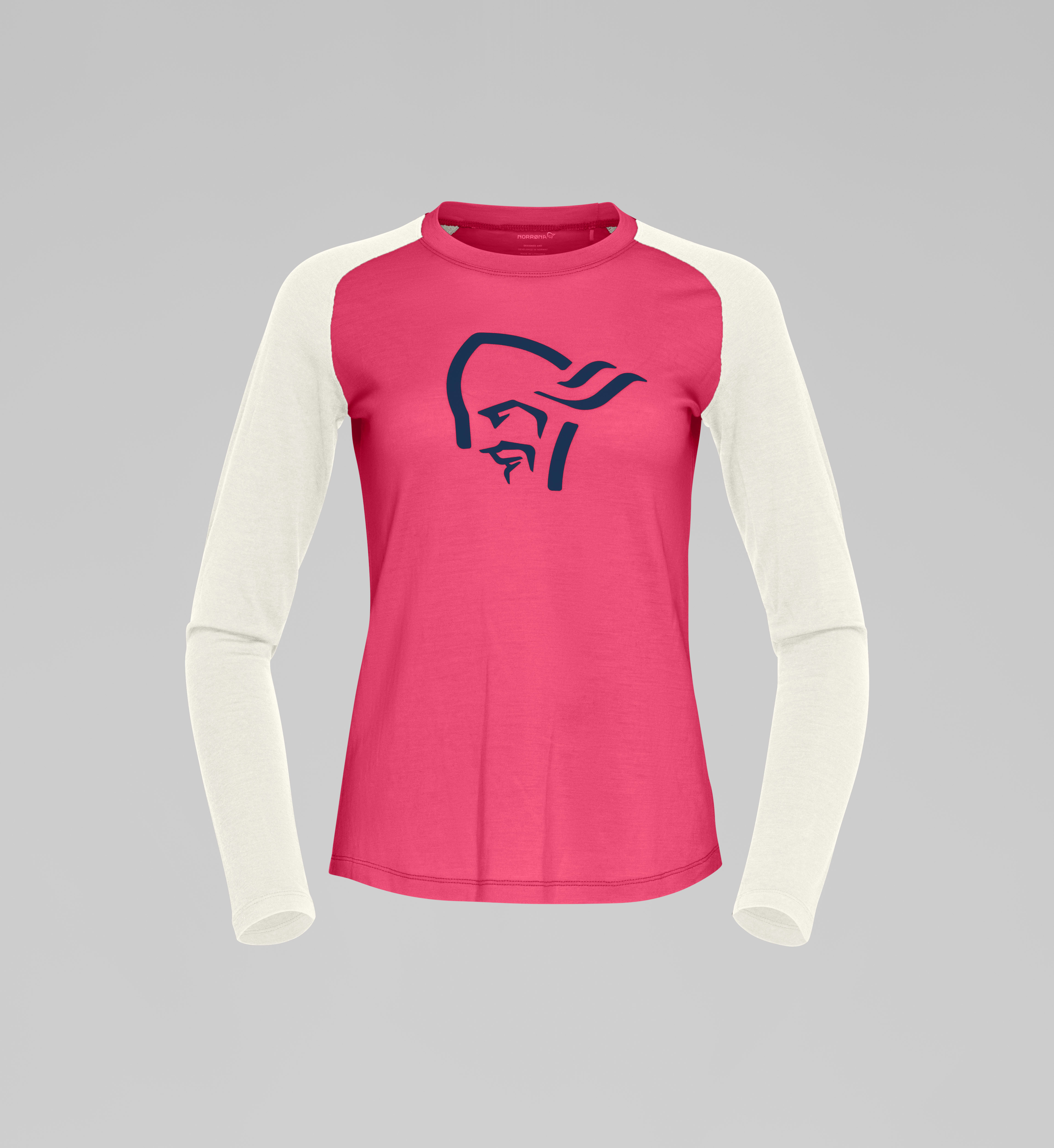 Packshot front image of norrona pureUll Long sleeve Honeysuckle/Snowdrop