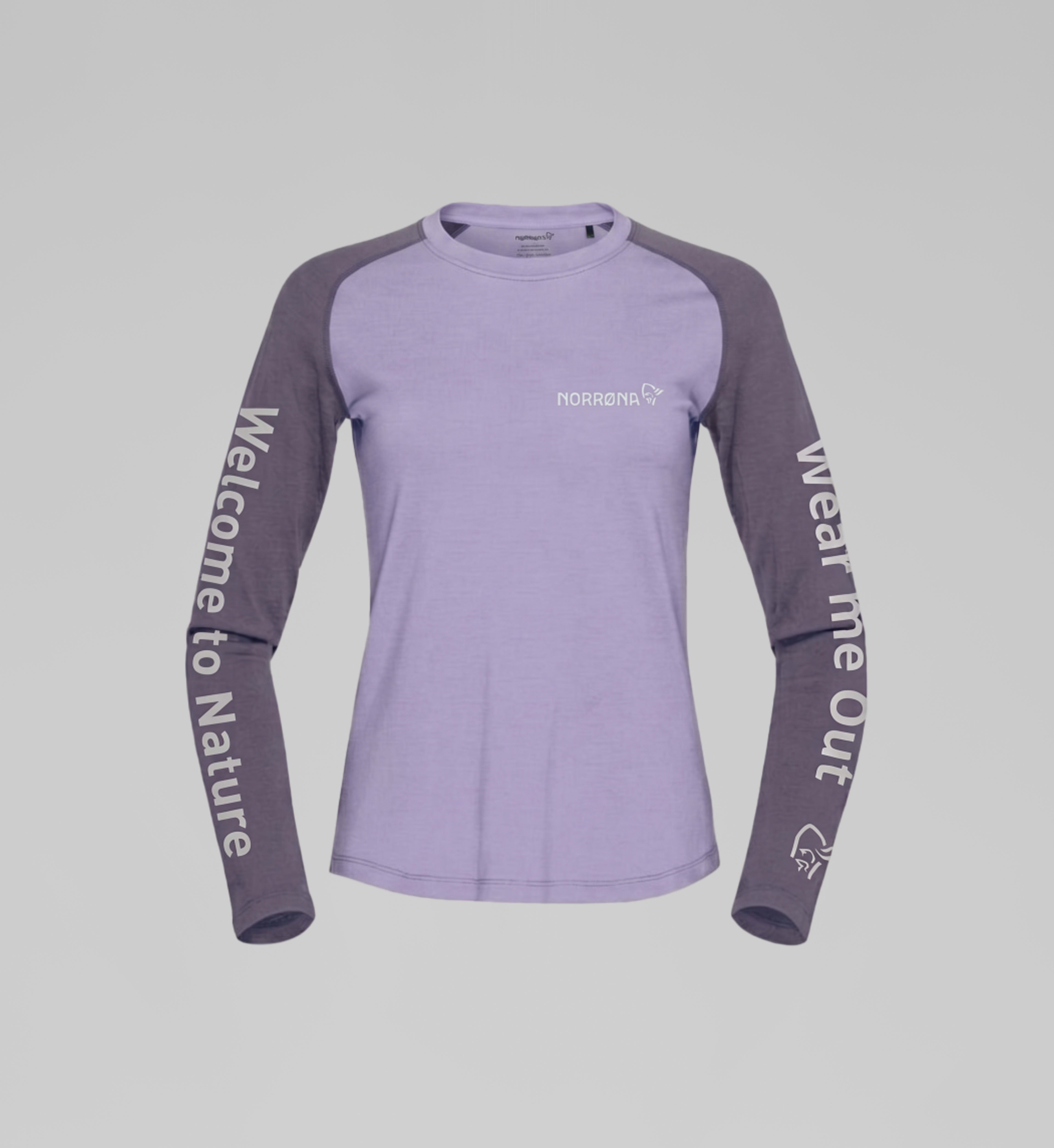 Packshot front image of femund pureUll ART Long Sleeve Heirloom Lilac/Purple Sage