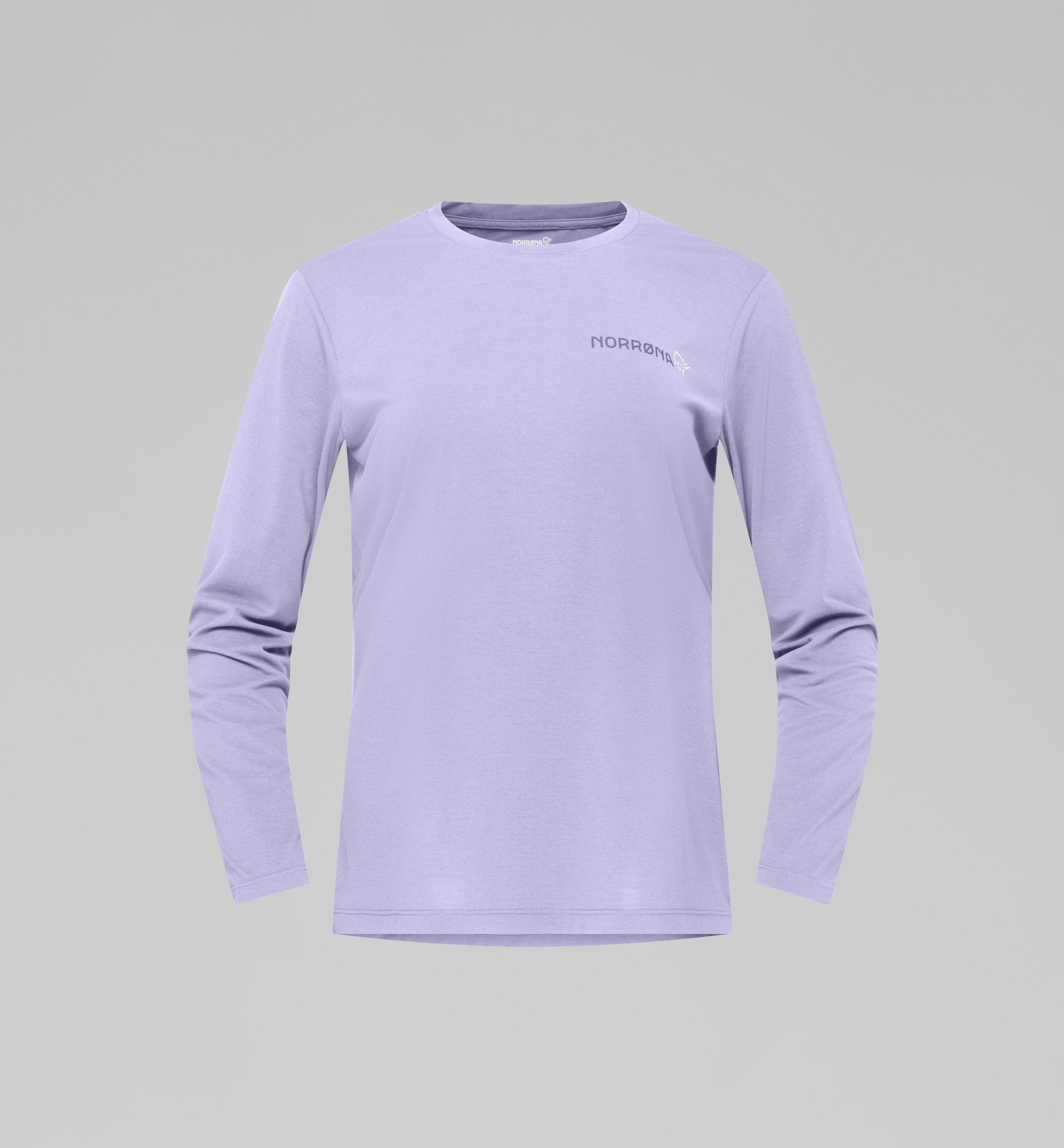 Packshot front image of femund tech Long Sleeve Heirloom Lilac