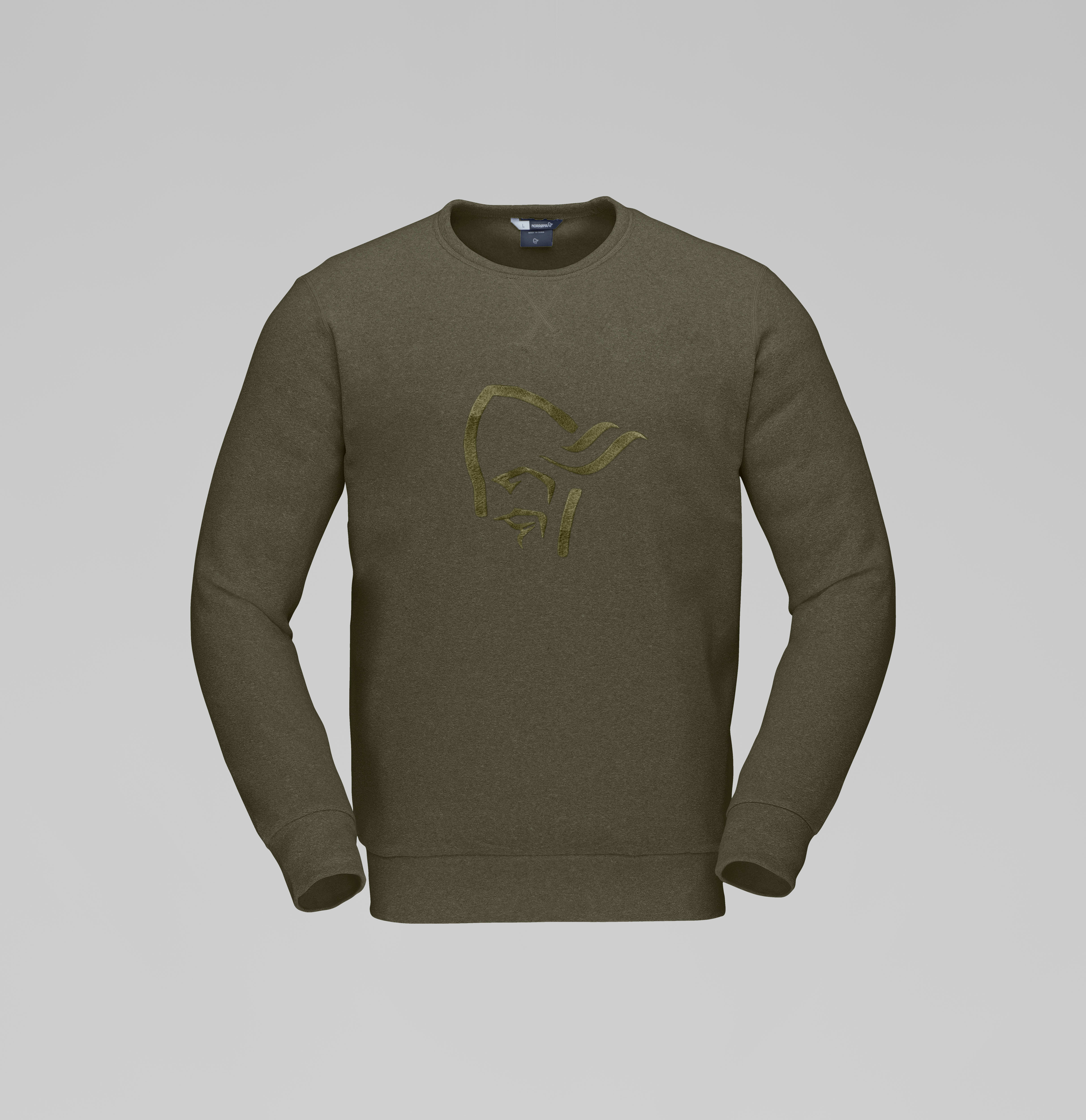 Packshot front image of femund warm2 Crew Neck Olive Night