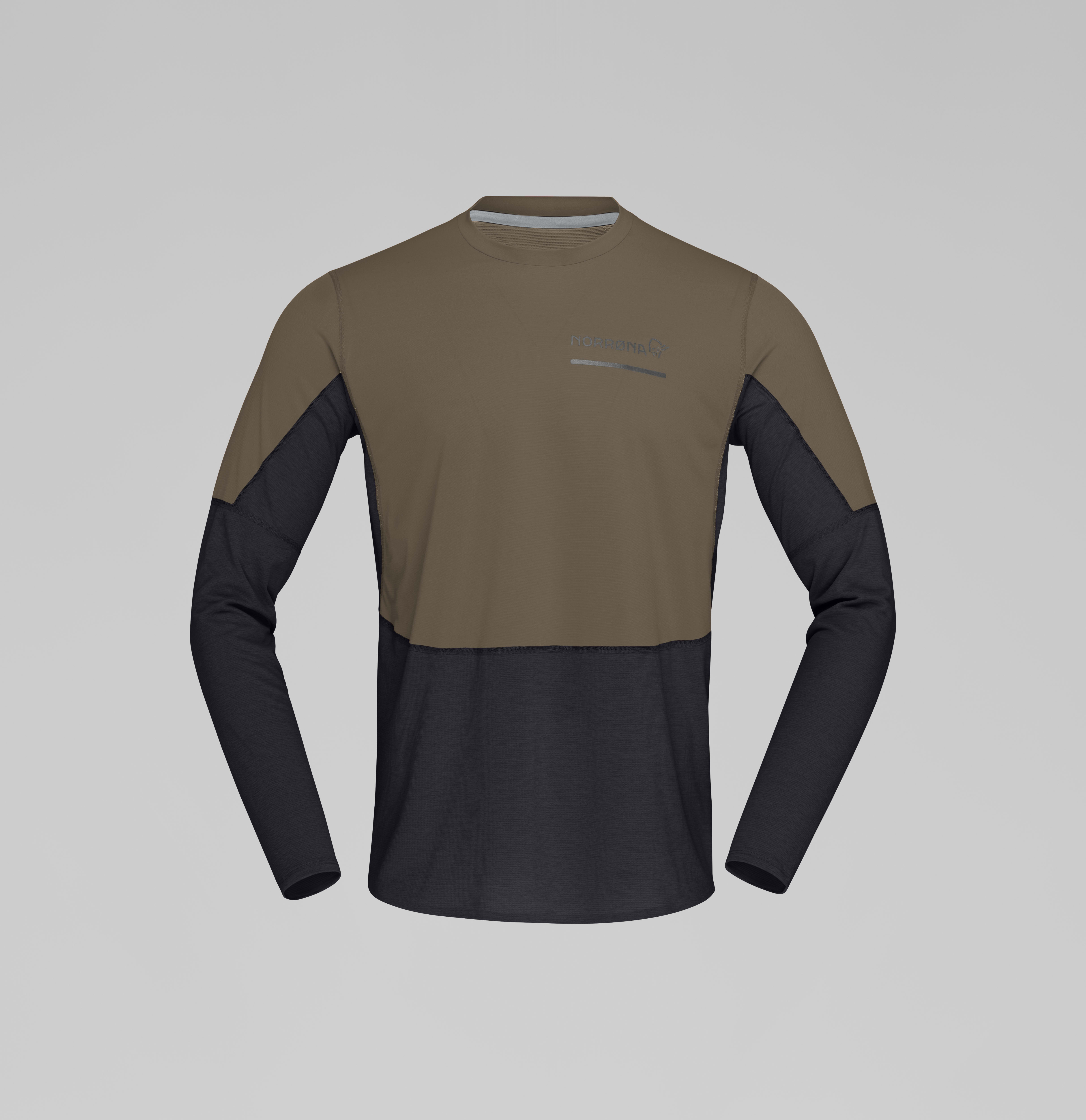Packshot front image of senja equaliser lightweight Long Sleeve Olive Night