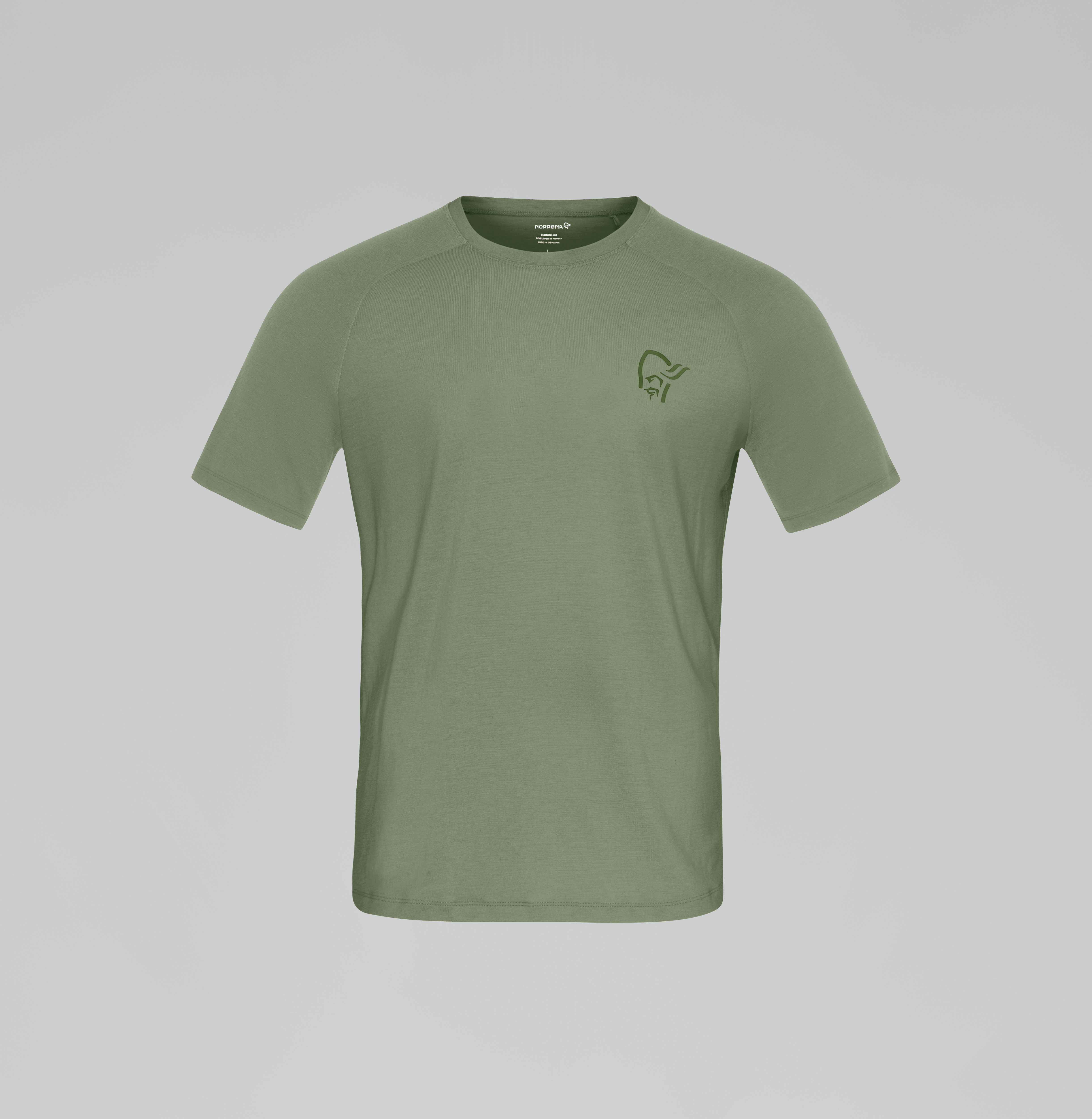 Packshot front image of femund pureUll T-shirt Deep Lichen Green