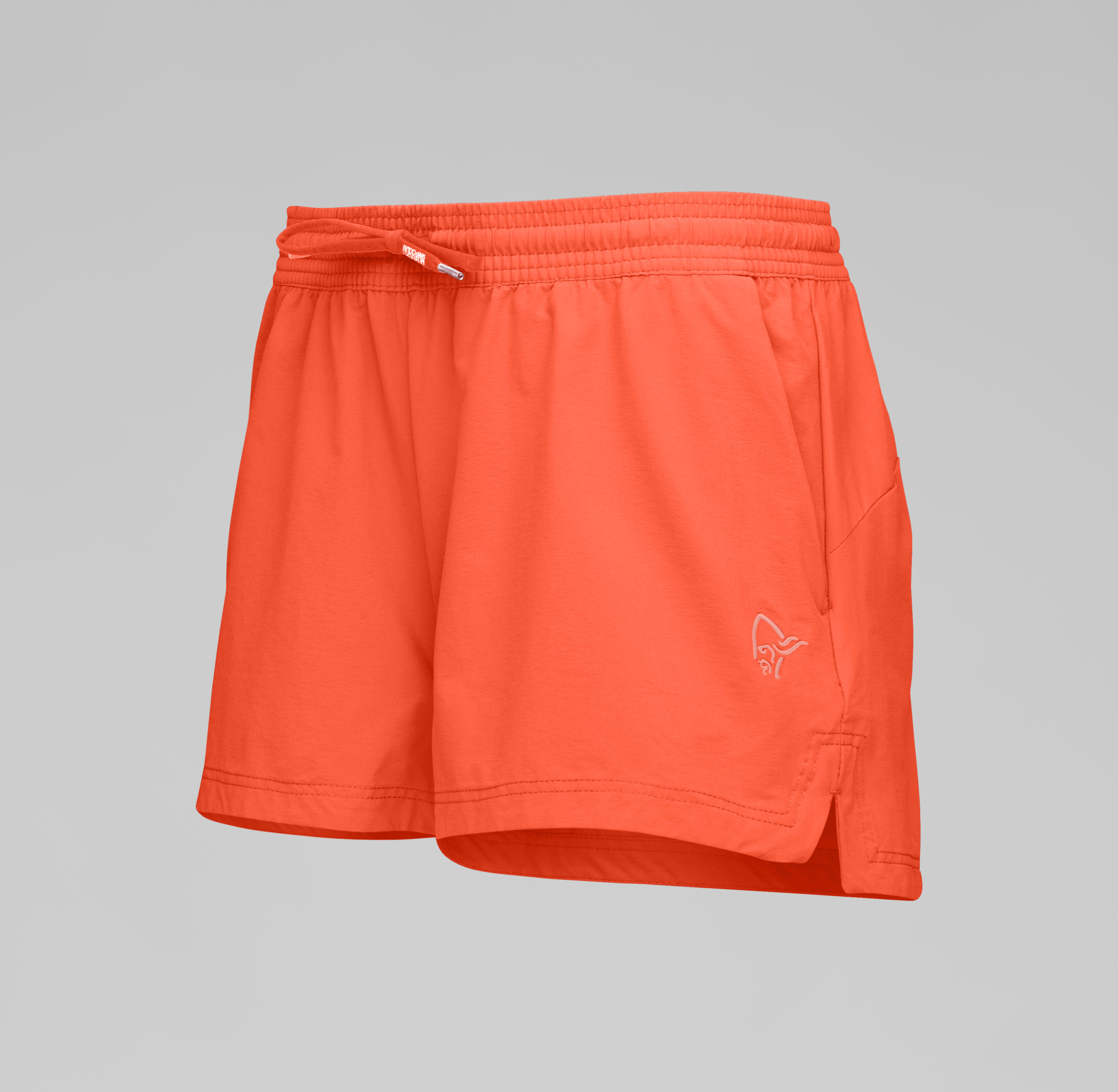 Packshot front left image of norrona loose Shorts Orange Alert