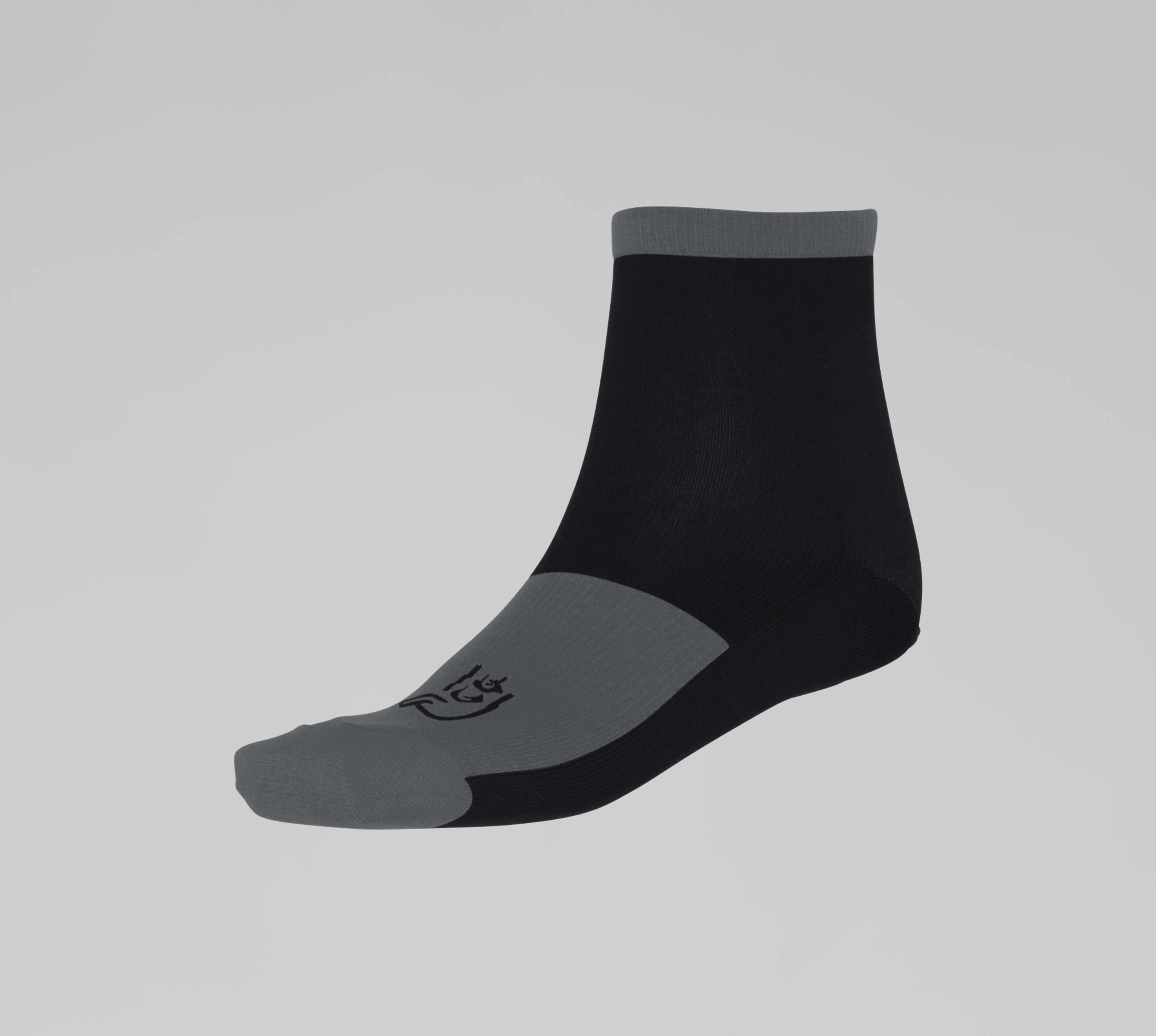 light merinoUll Socks – Caviar Black/Iron Gate