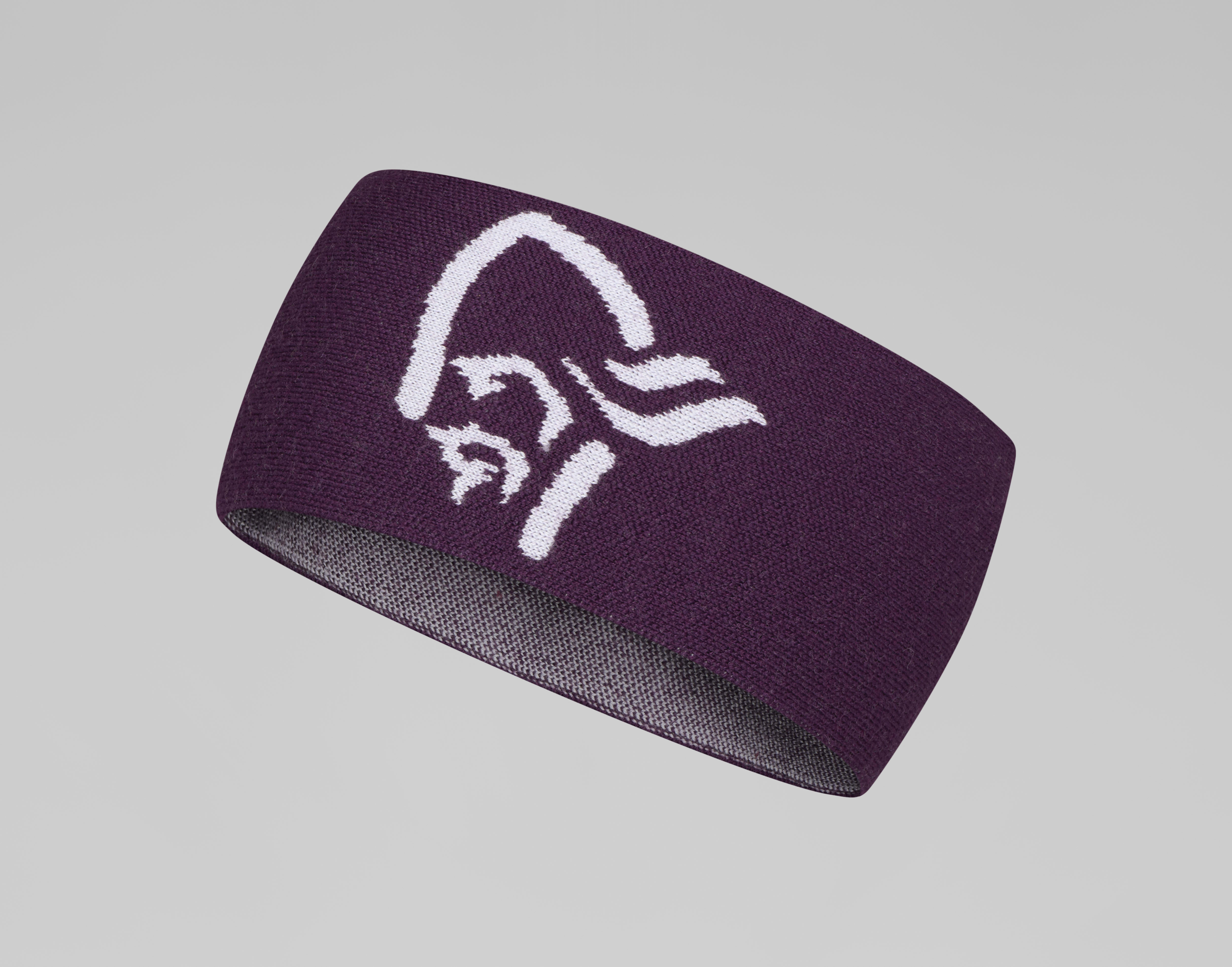 Packshot front image of 29 light merinoUll logo Headband Wineberry