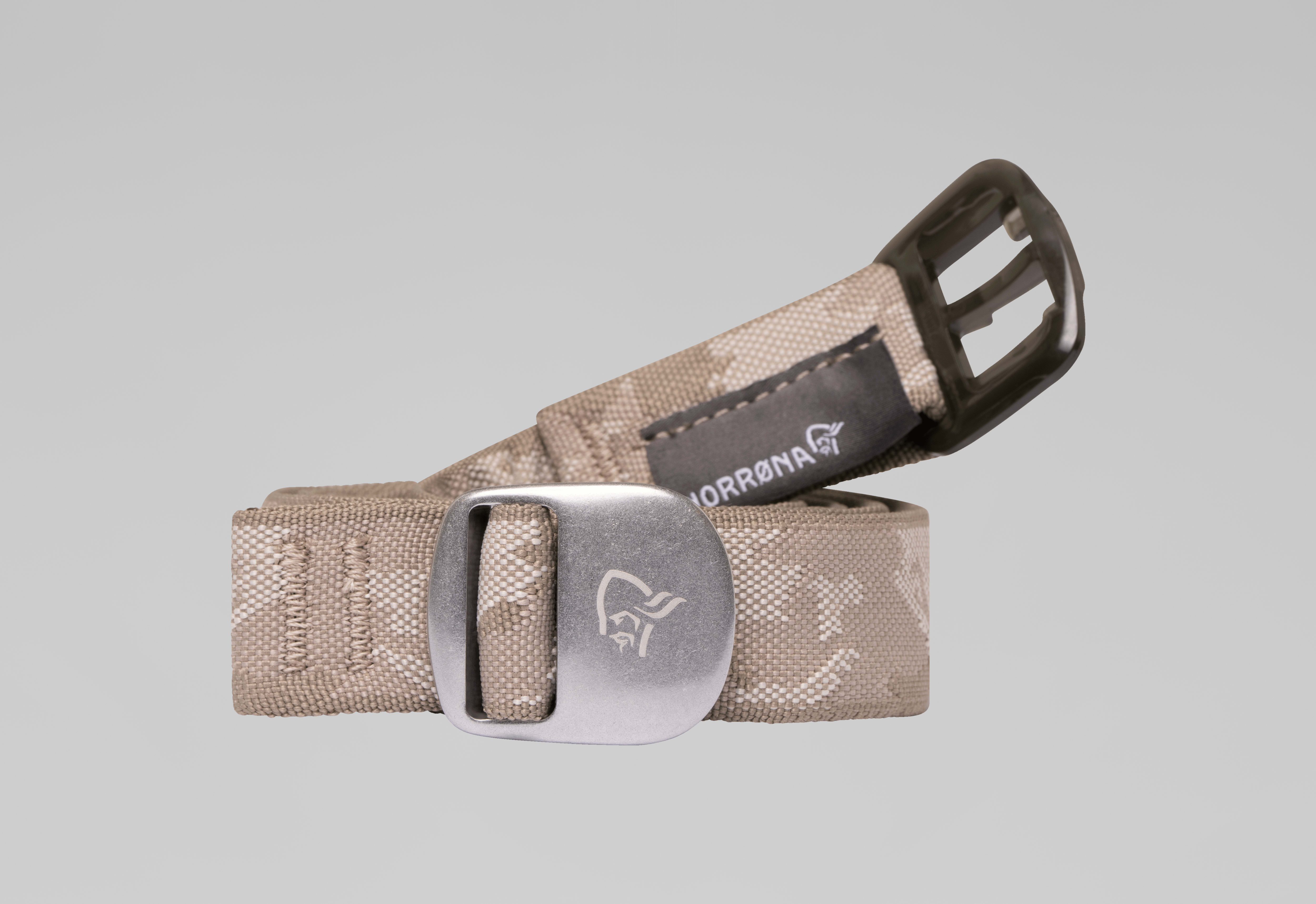 Packshot front image of femund webbing camo slim 25mm Belt Beige Camo