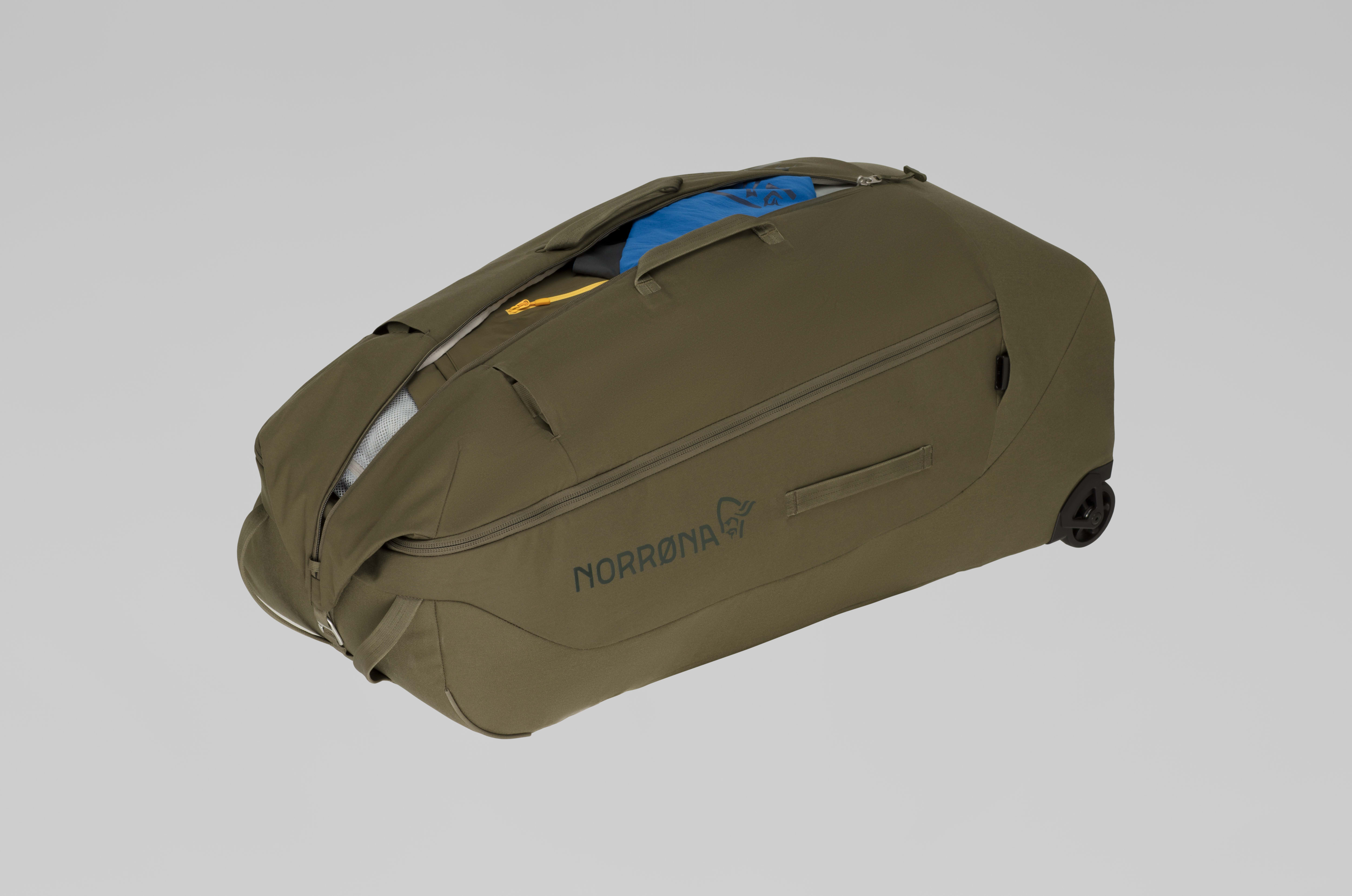 Packshot back image of norrona 120L Trolley Bag Olive Night