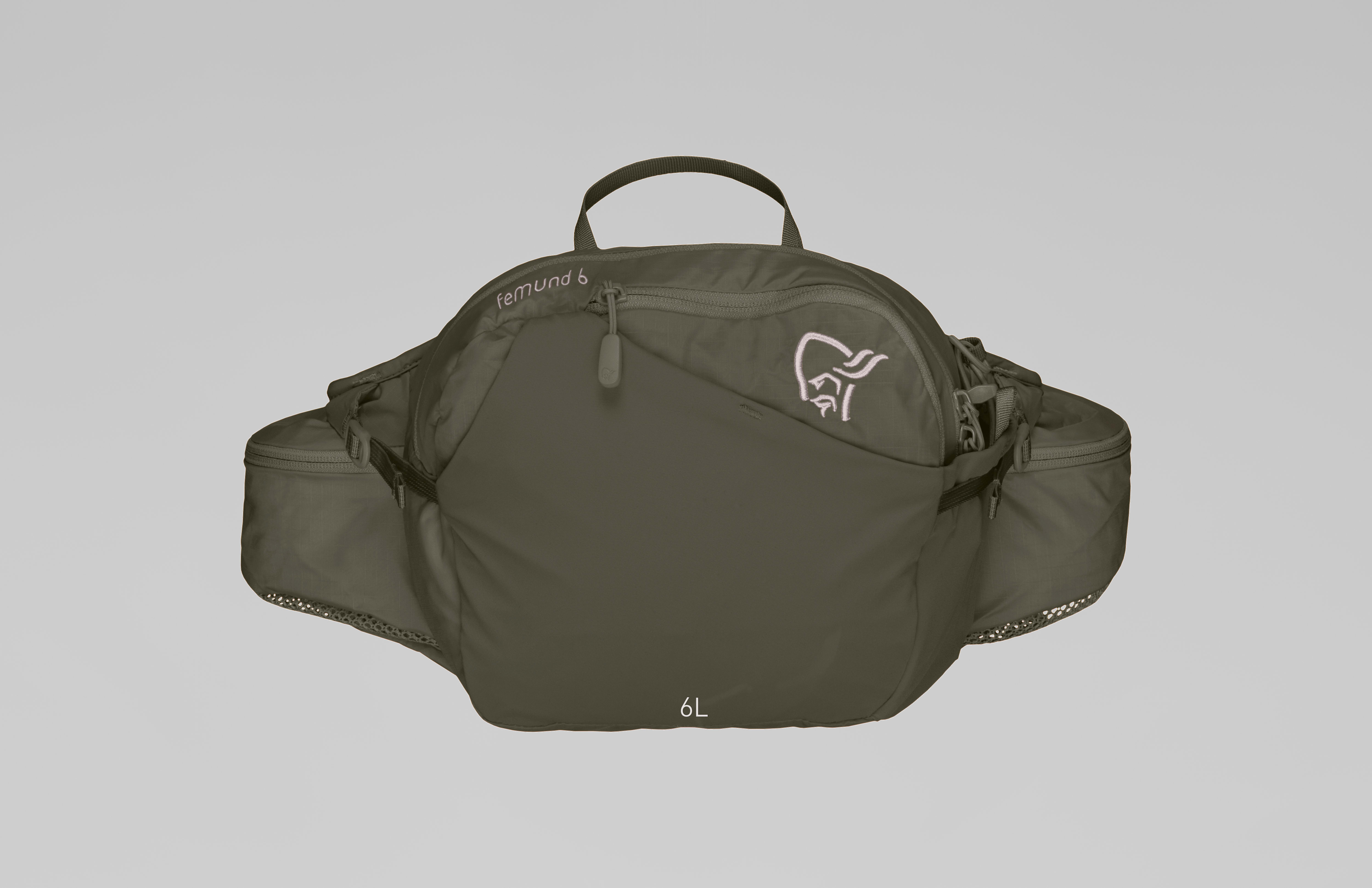 Packshot front image of femund econyl70 6L Hip Pack Olive Night