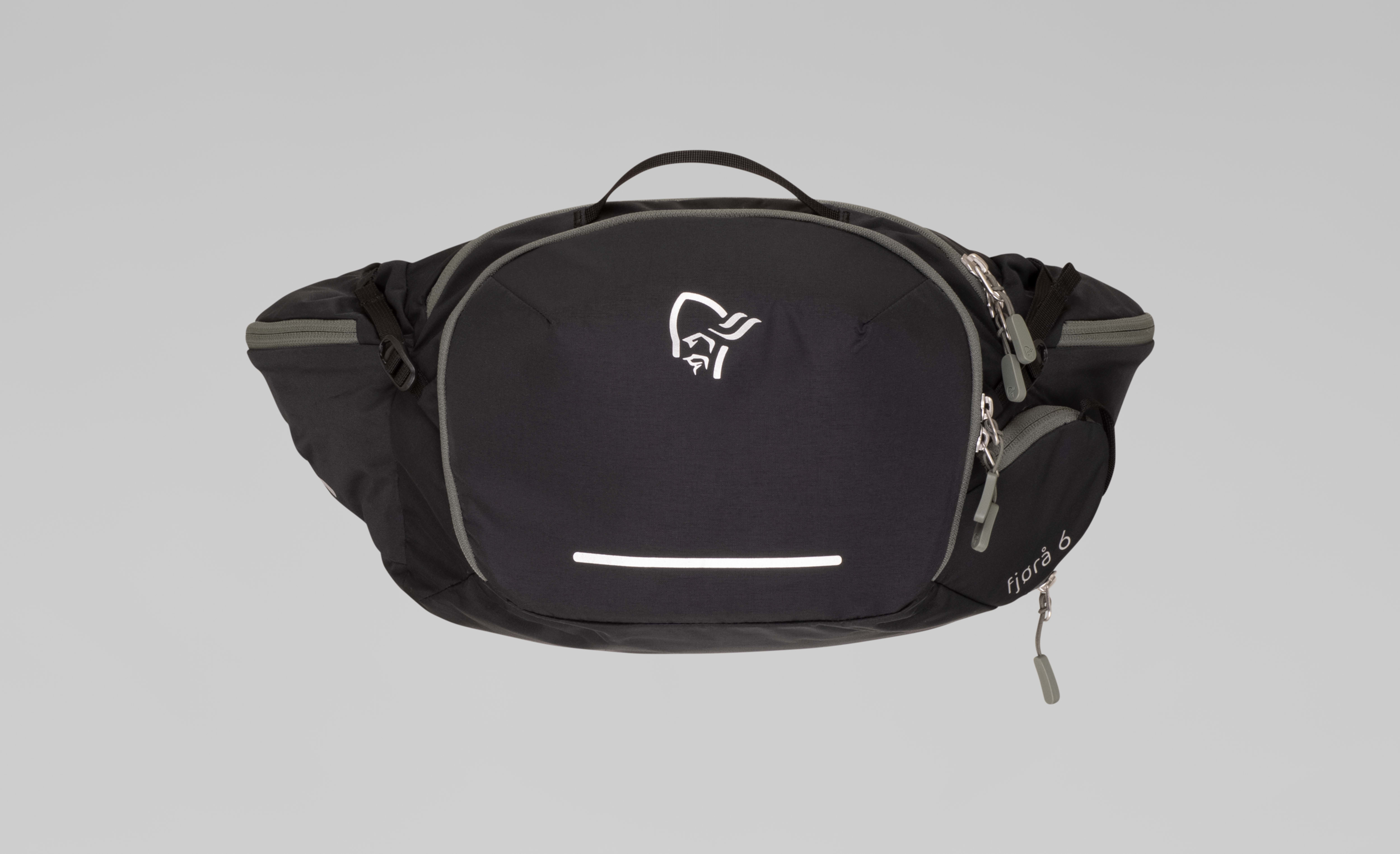 Packshot front image of fjora fjørå econyl195 6L Hip Pack Caviar Black