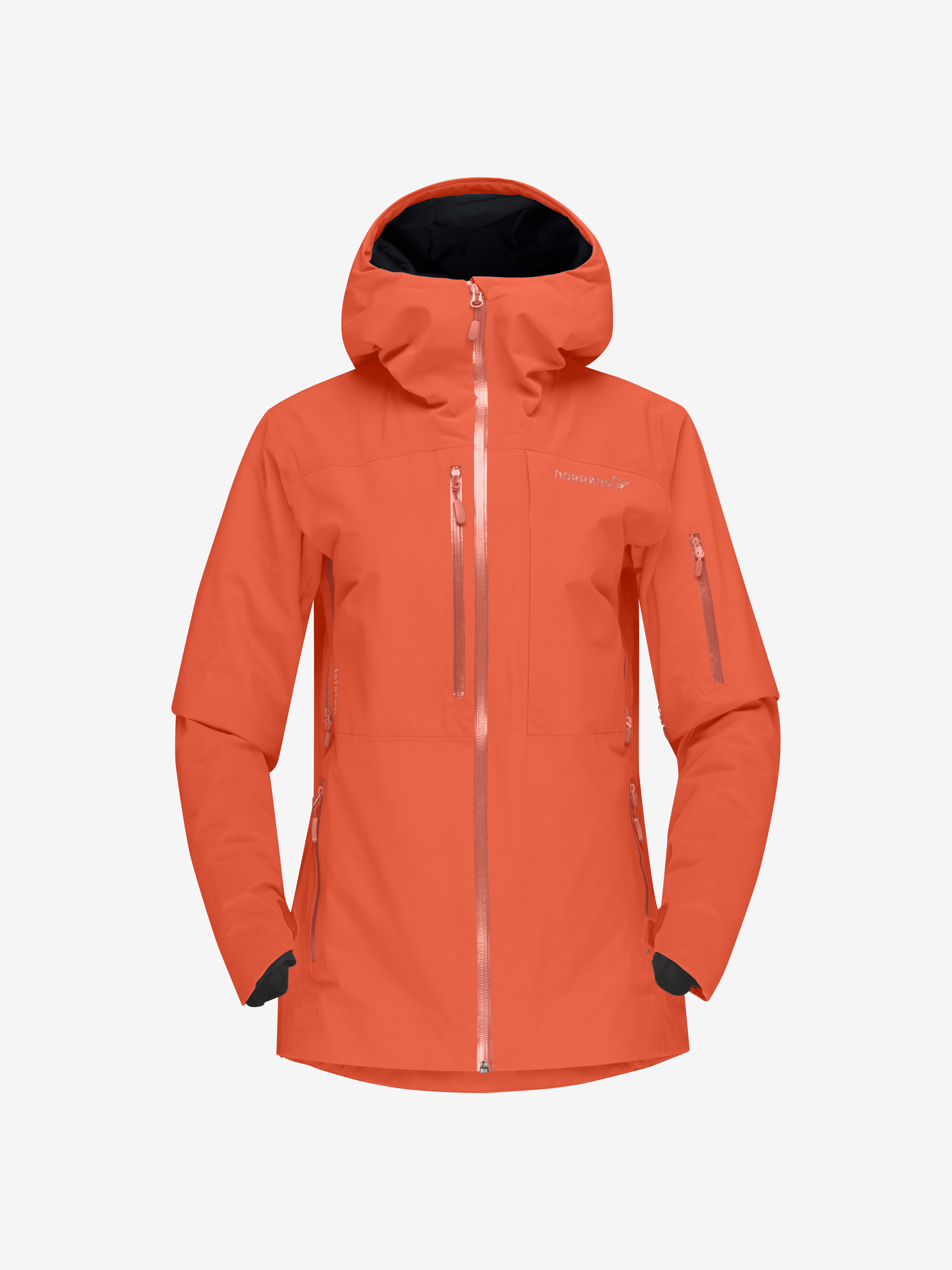 Packshot front image of lofoten Gore-Tex insulated Jacket Orange Alert