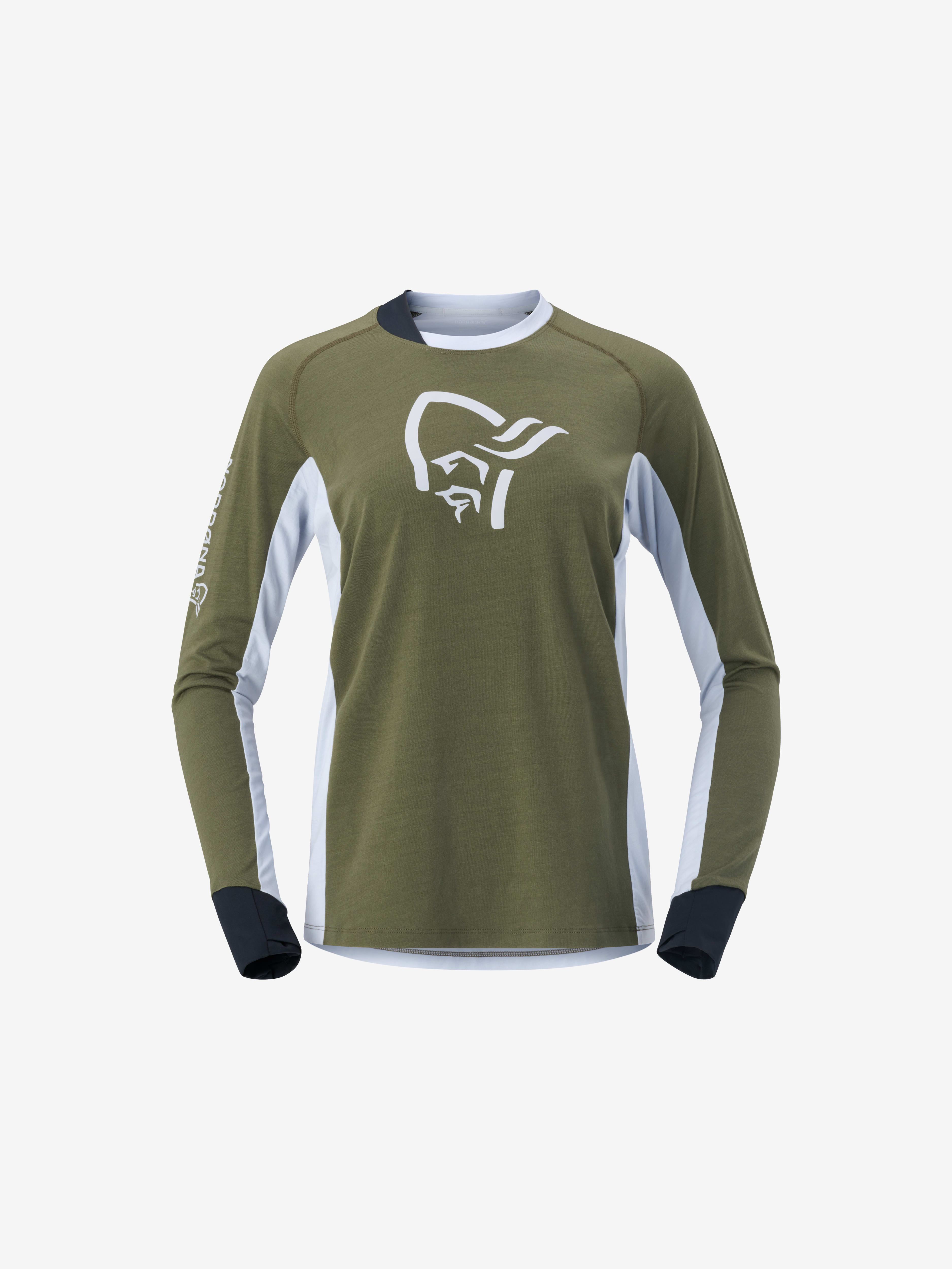 Packshot front image of lofoten corespunUll Long sleeve Olive Night/Light Grey