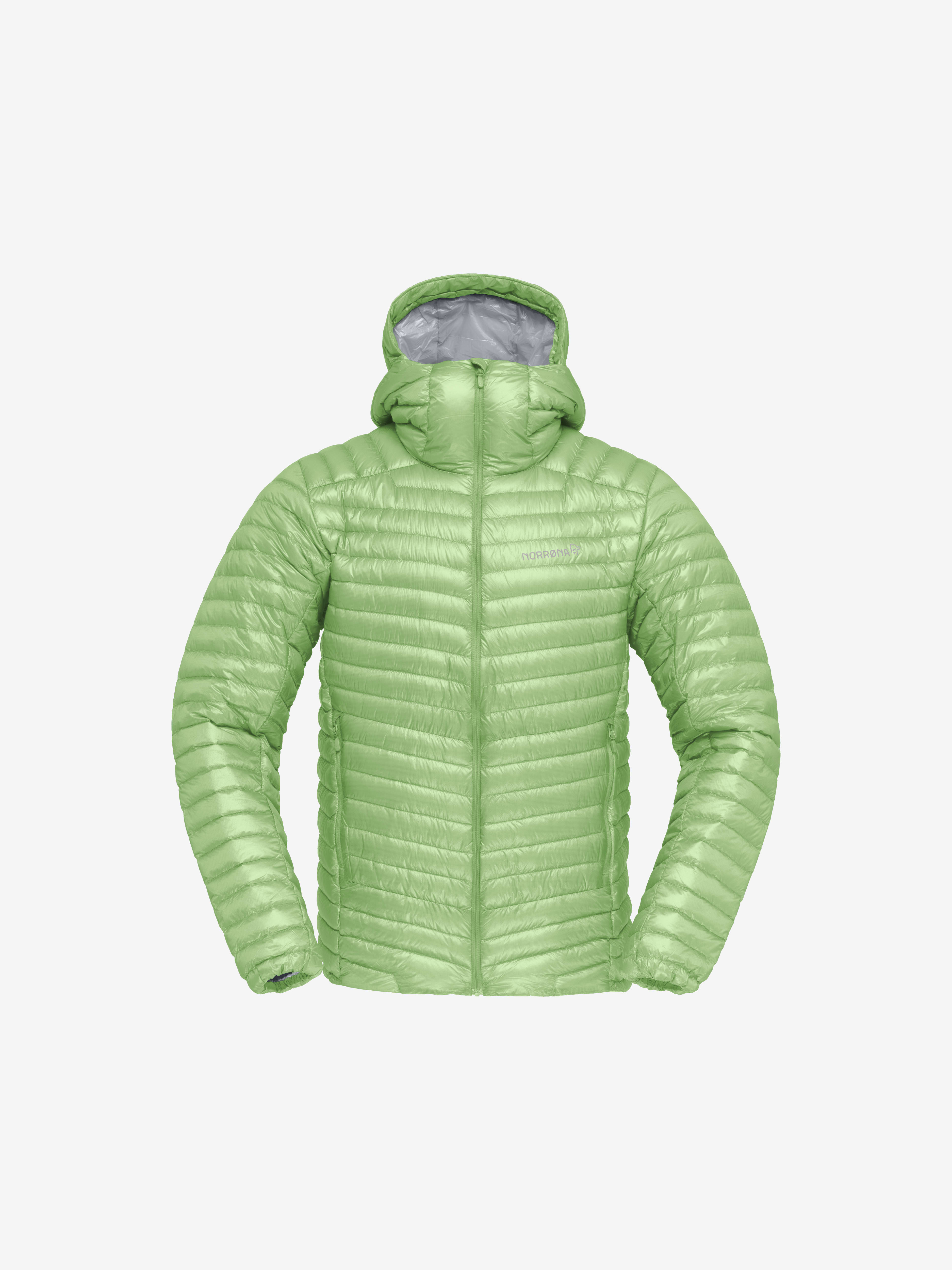 Packshot front image of trollveggen superlight down850 Hood Classic Green