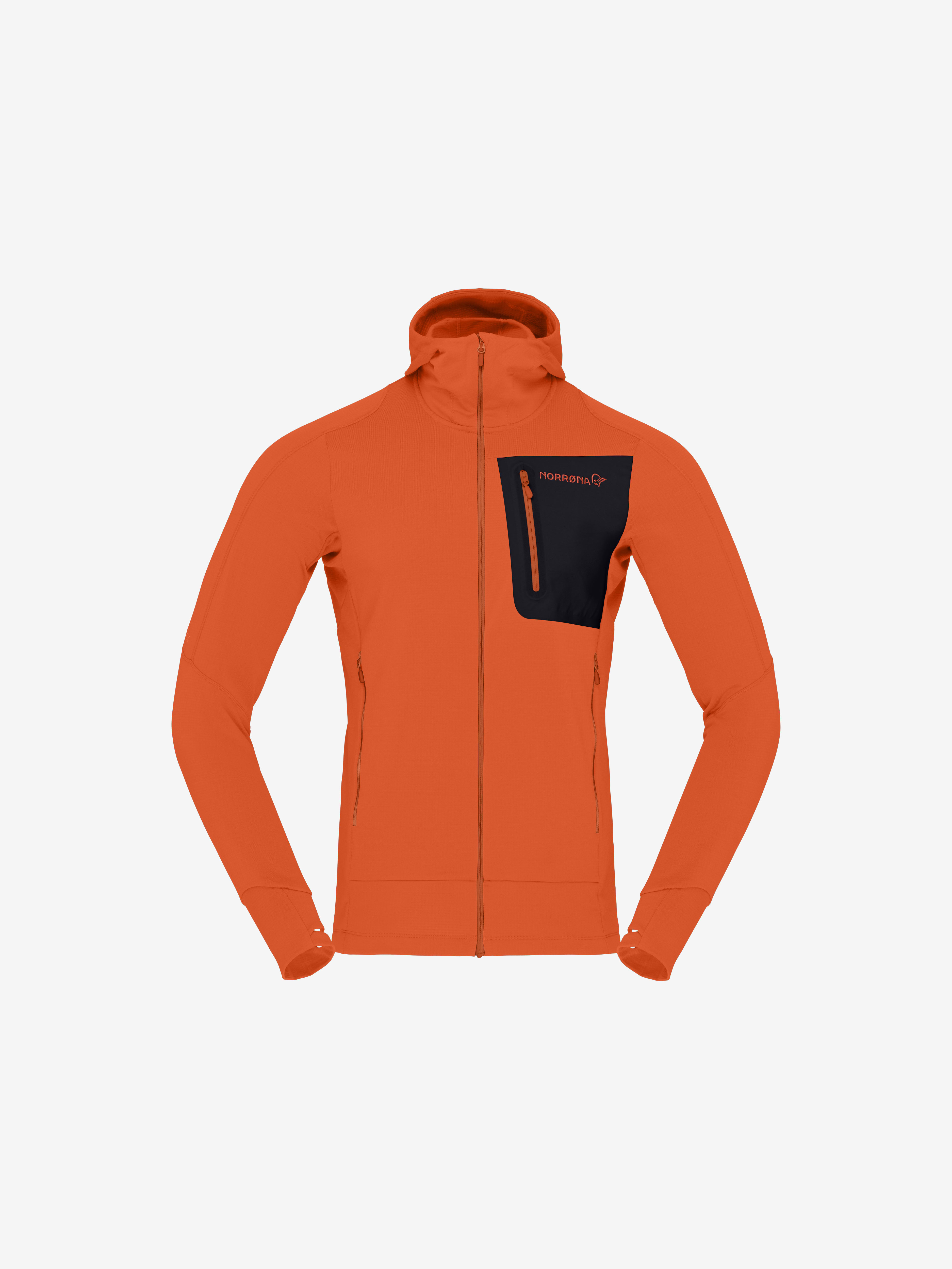 Packshot front image of falketind Power Grid Zip Hood Gold Flame