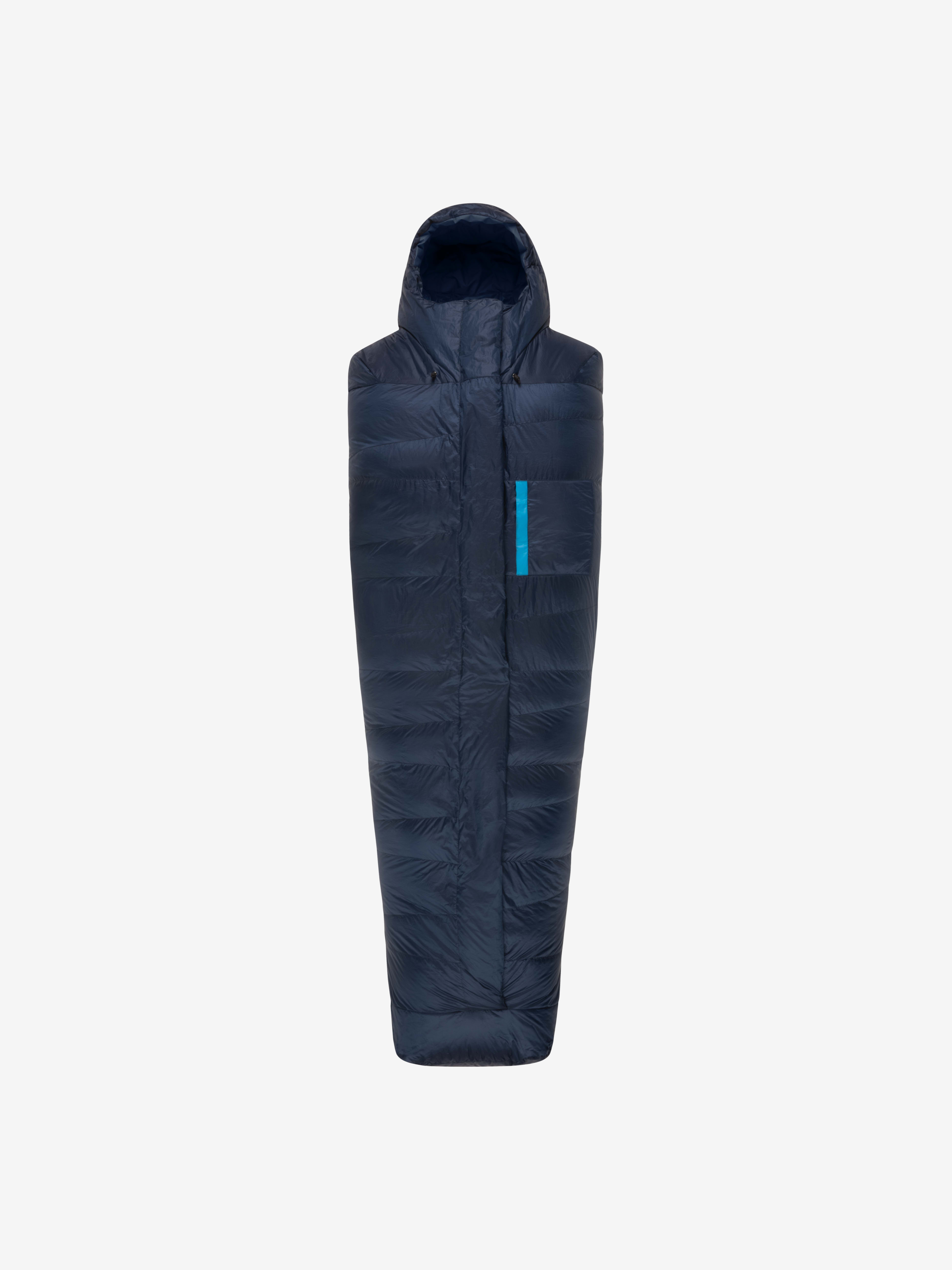 Packshot back image of falketind down800 +10C Sleeping Bag 170 Hawaiian Surf Blue