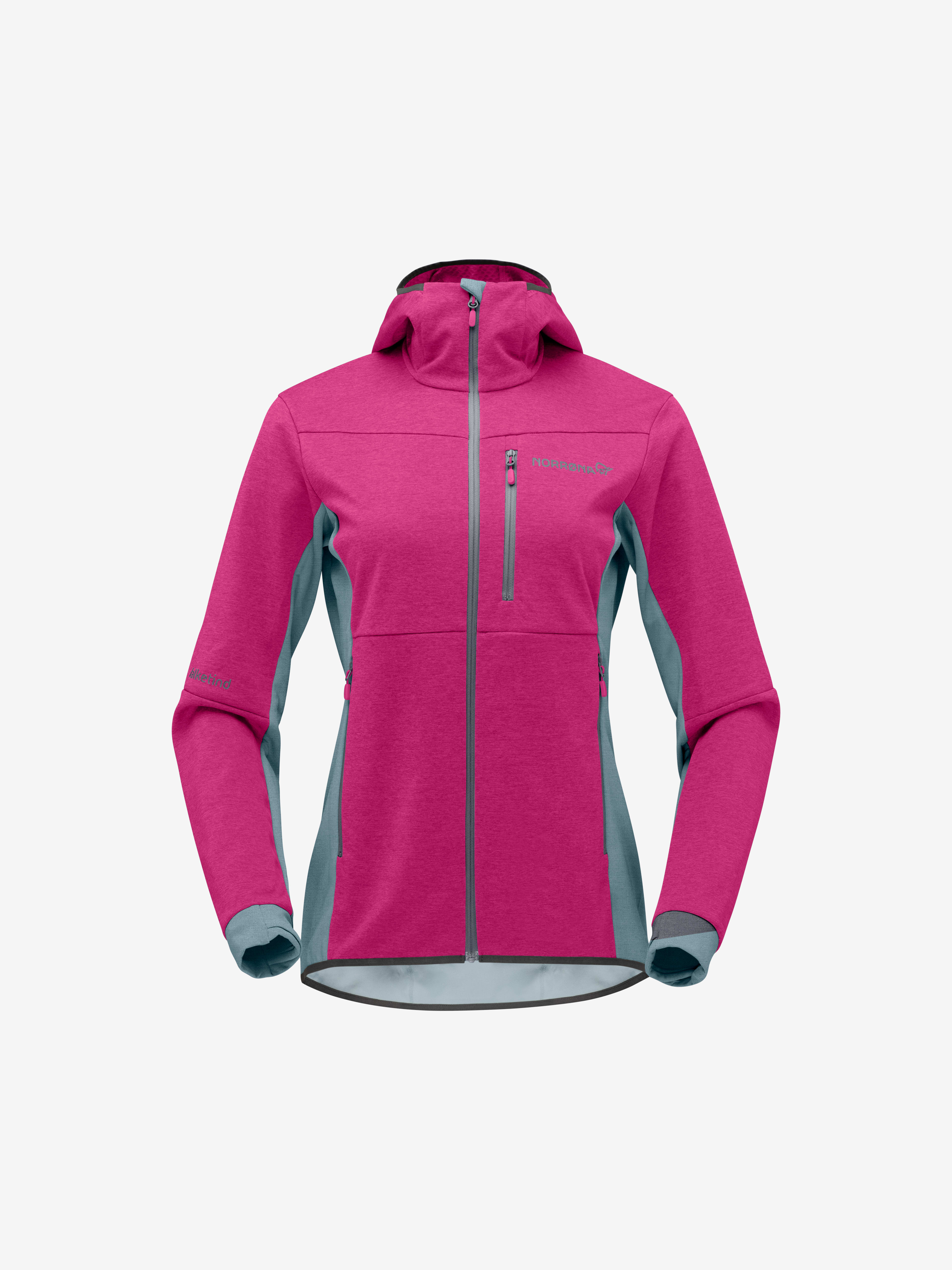 Packshot front image of falketind warm2 Octa Hood Festival Fuchsia