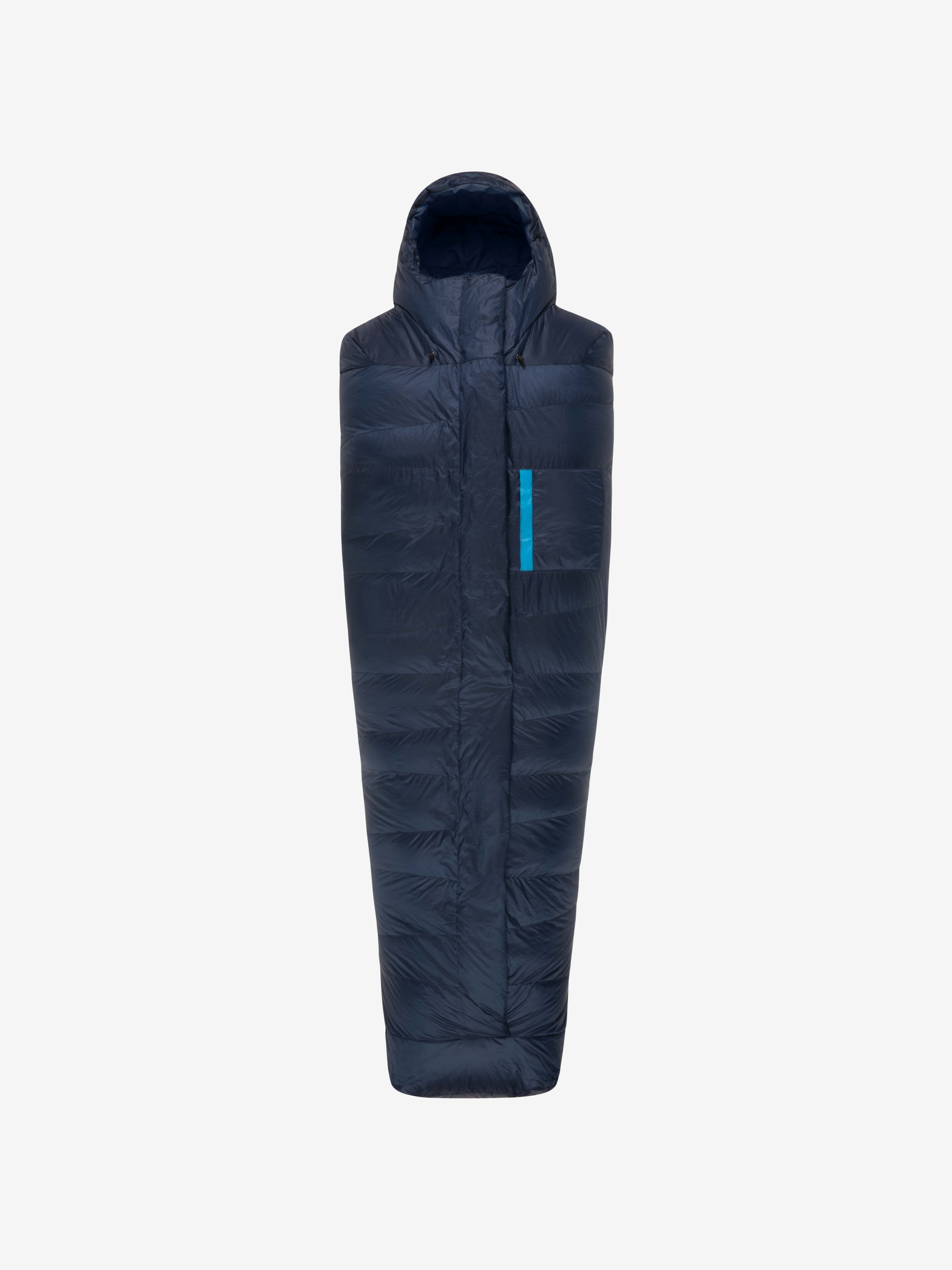 Packshot back image of falketind down800 +10C Sleeping Bag 185 Hawaiian Surf Blue