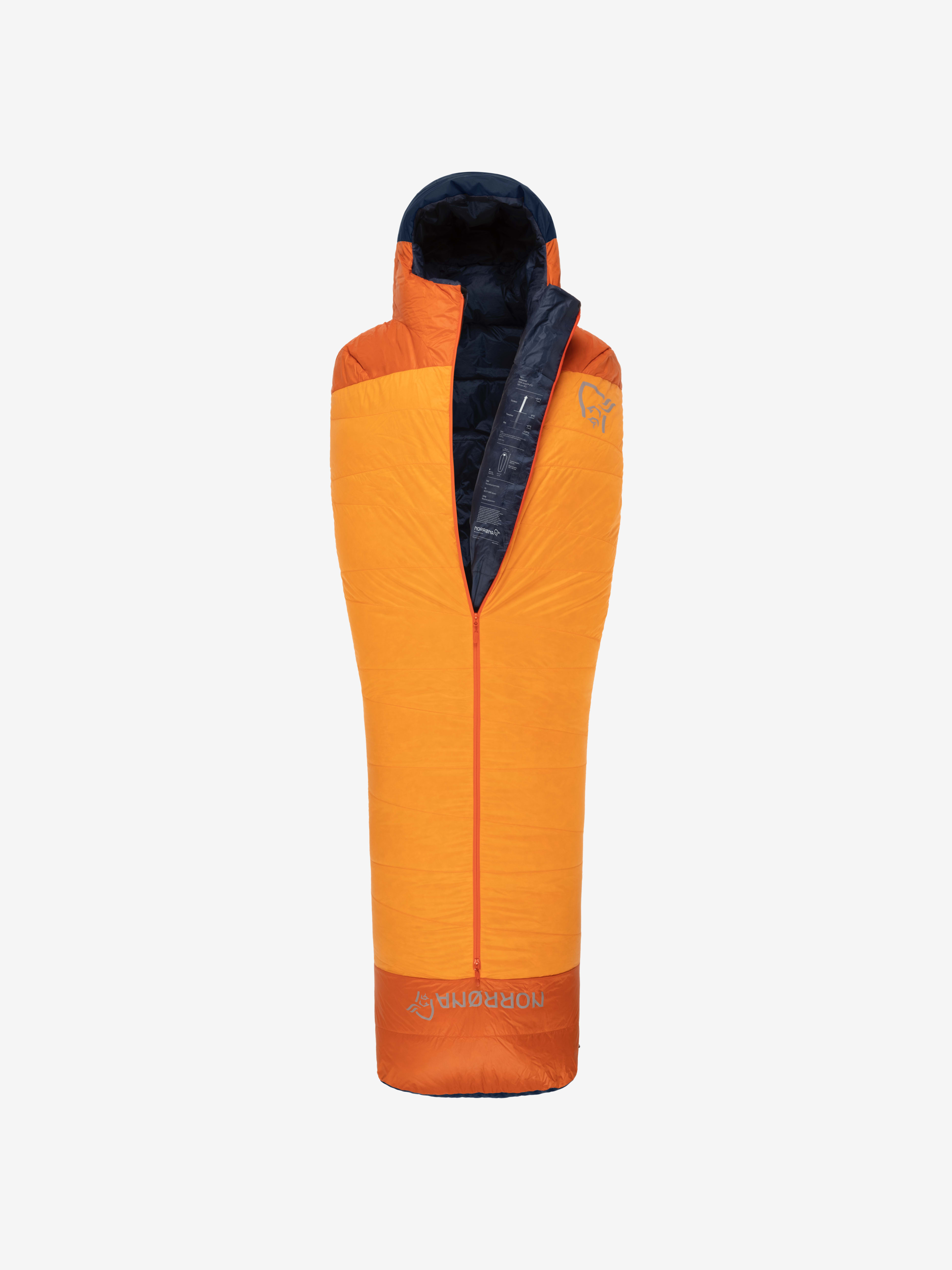 Packshot back image of falketind down800 0C Sleeping Bag 185 Orange Popsicle
