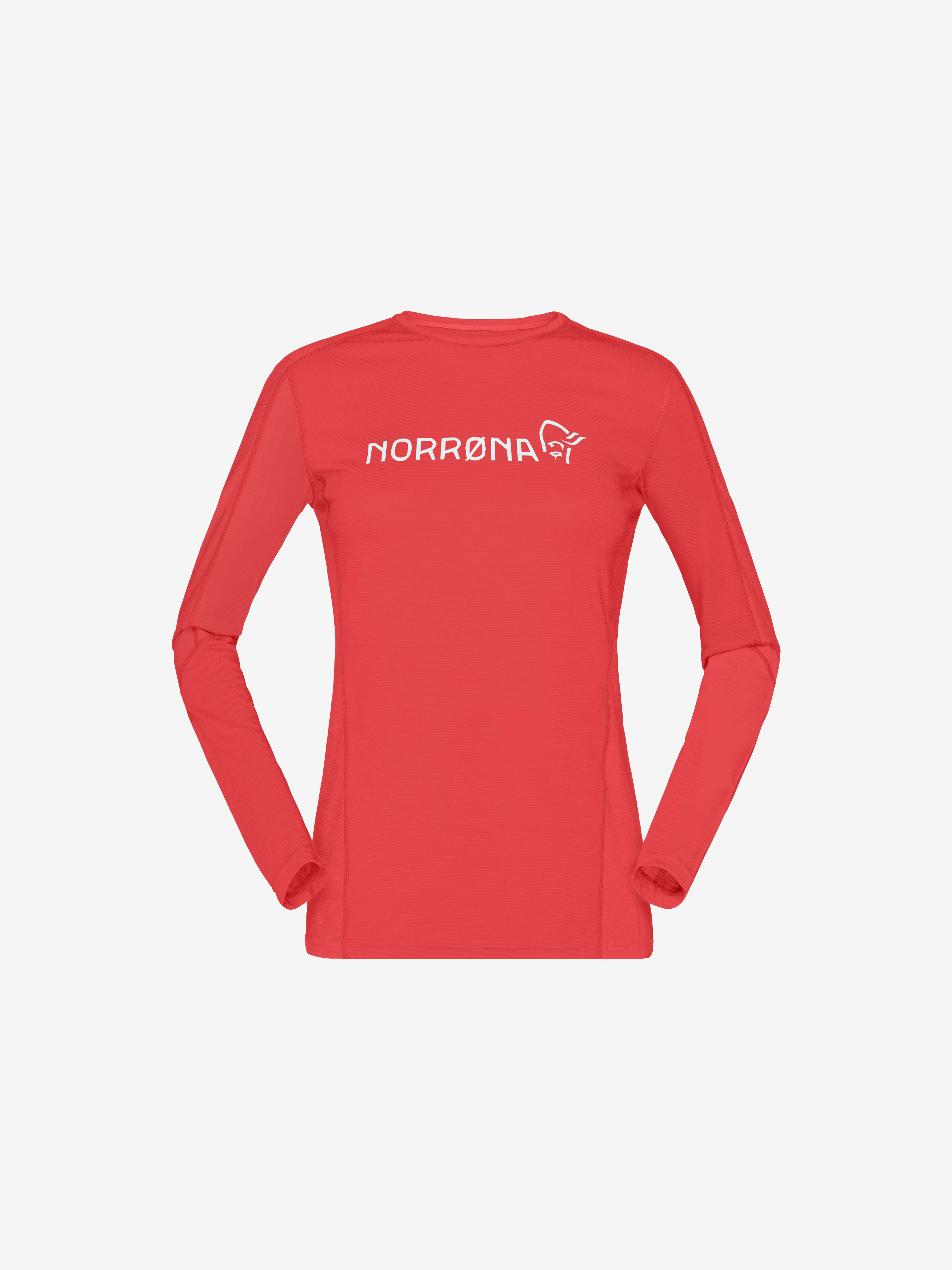 Packshot front image of falketind equaliser merino round Neck Paprika