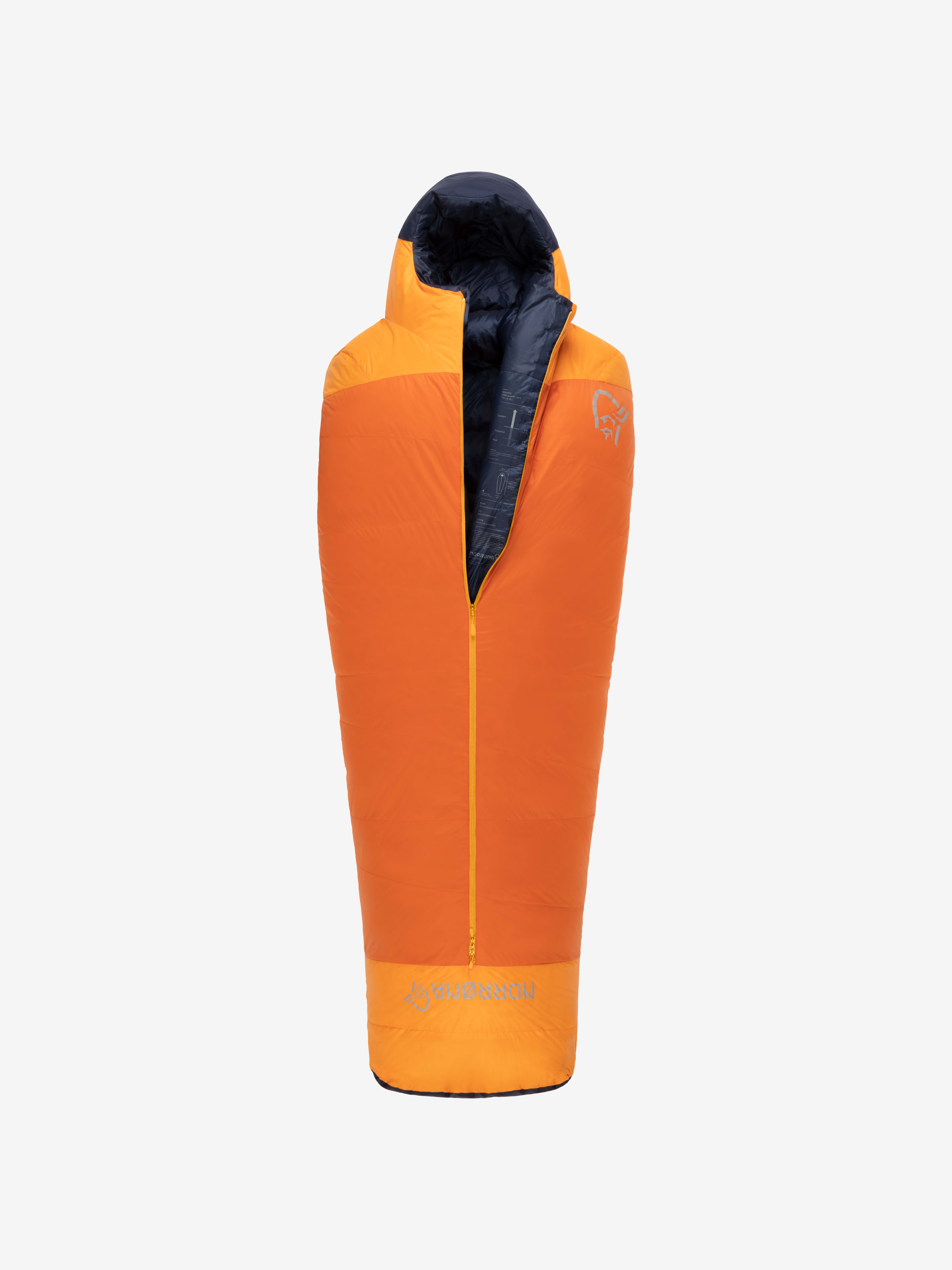 Packshot back image of falketind down800 -18,5C Sleeping Bag 170 Pureed Pumpkin
